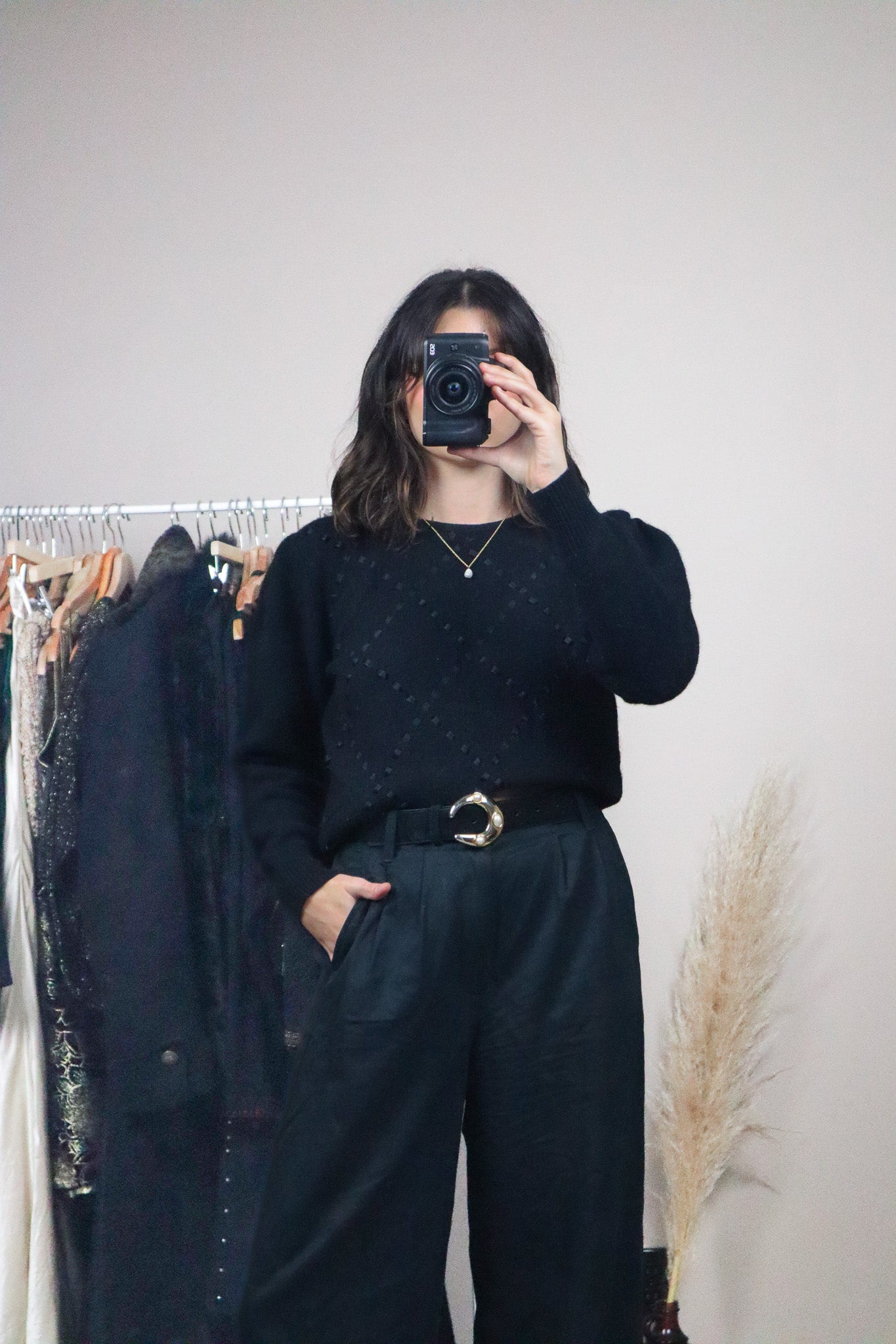 Vintage x Angora & Wool Ribbon Sweater (S)