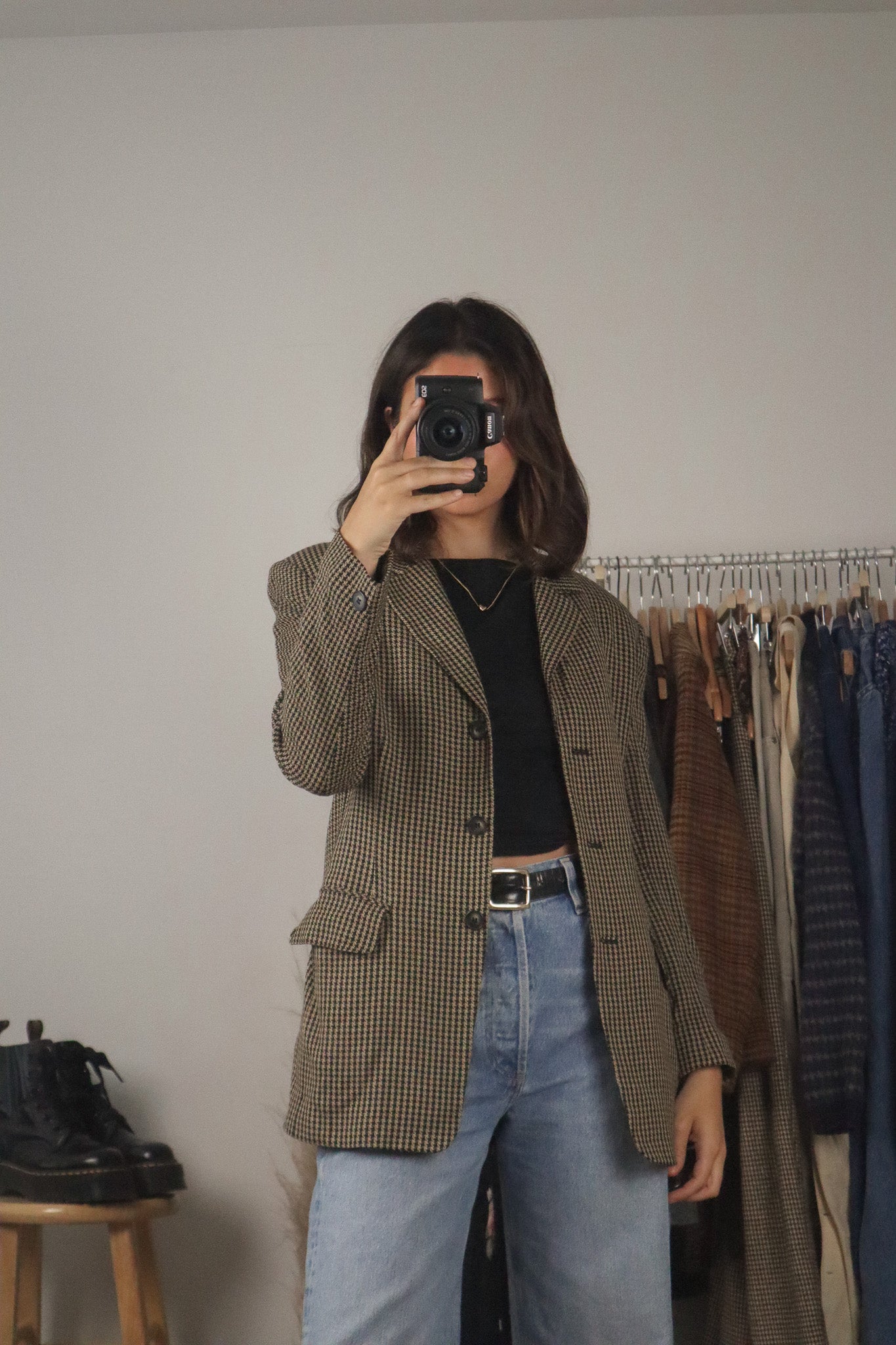 Made in USA x Vintage x Houndstooth Blazer (S)