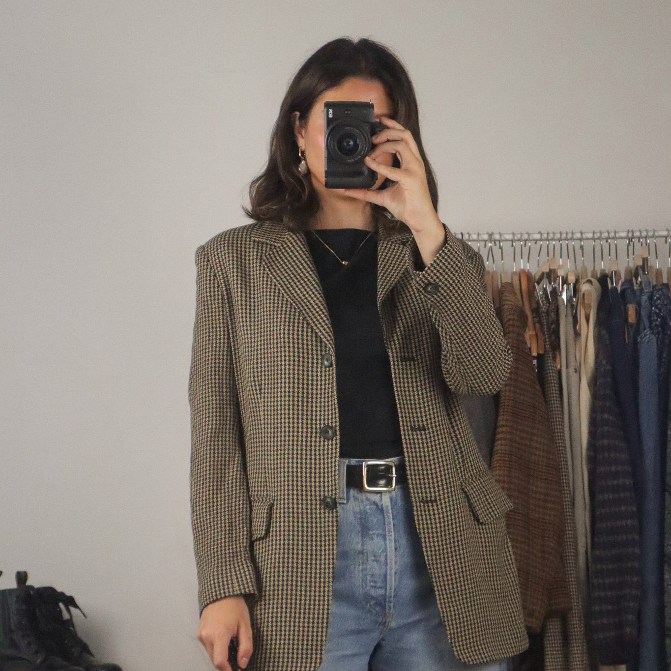 Made in USA x Vintage x Houndstooth Blazer (S)