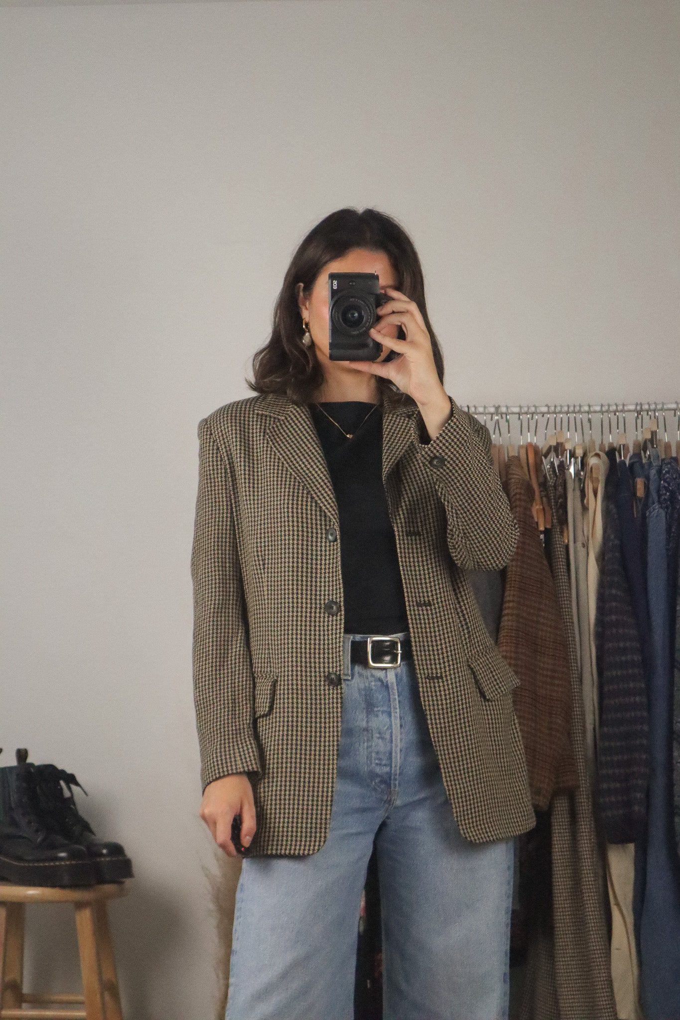 Made in USA x Vintage x Houndstooth Blazer (S)