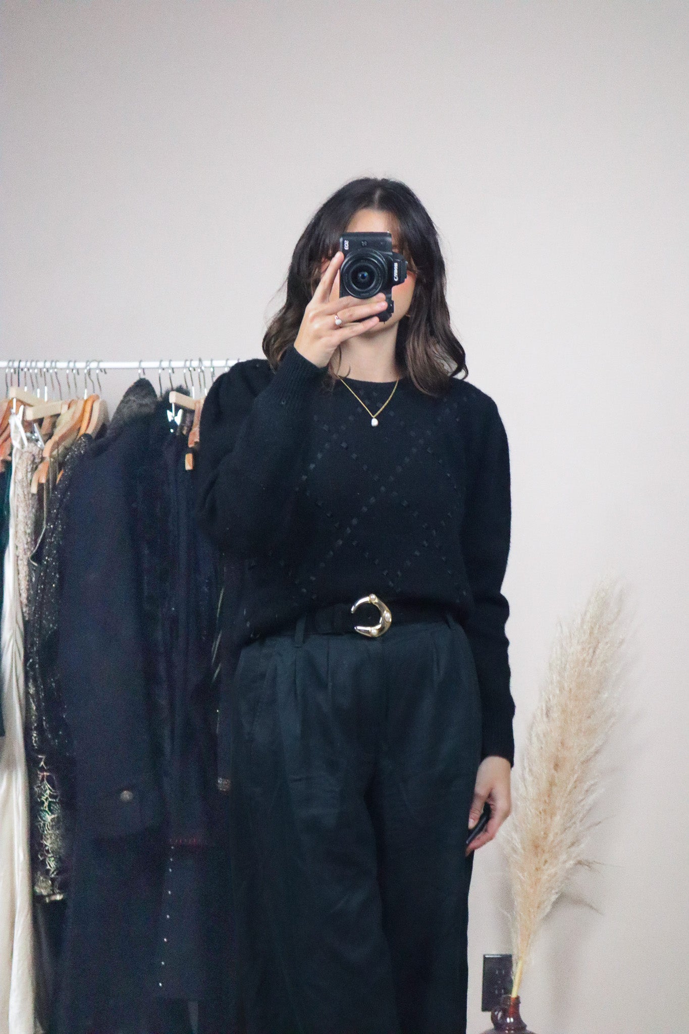 Vintage x Angora & Wool Ribbon Sweater (S)