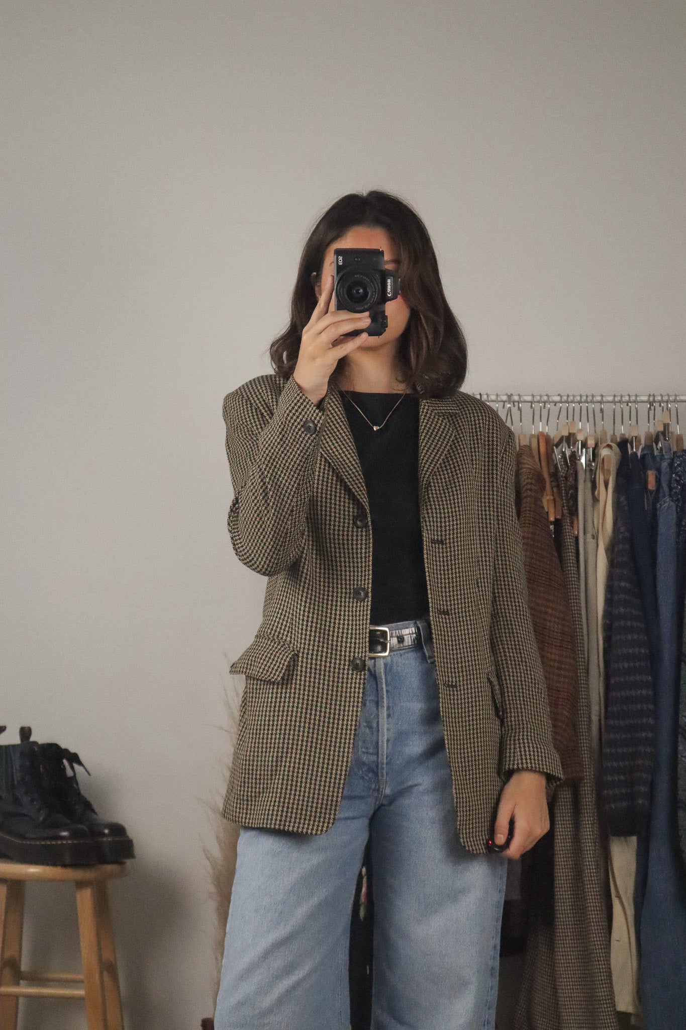 Made in USA x Vintage x Houndstooth Blazer (S)