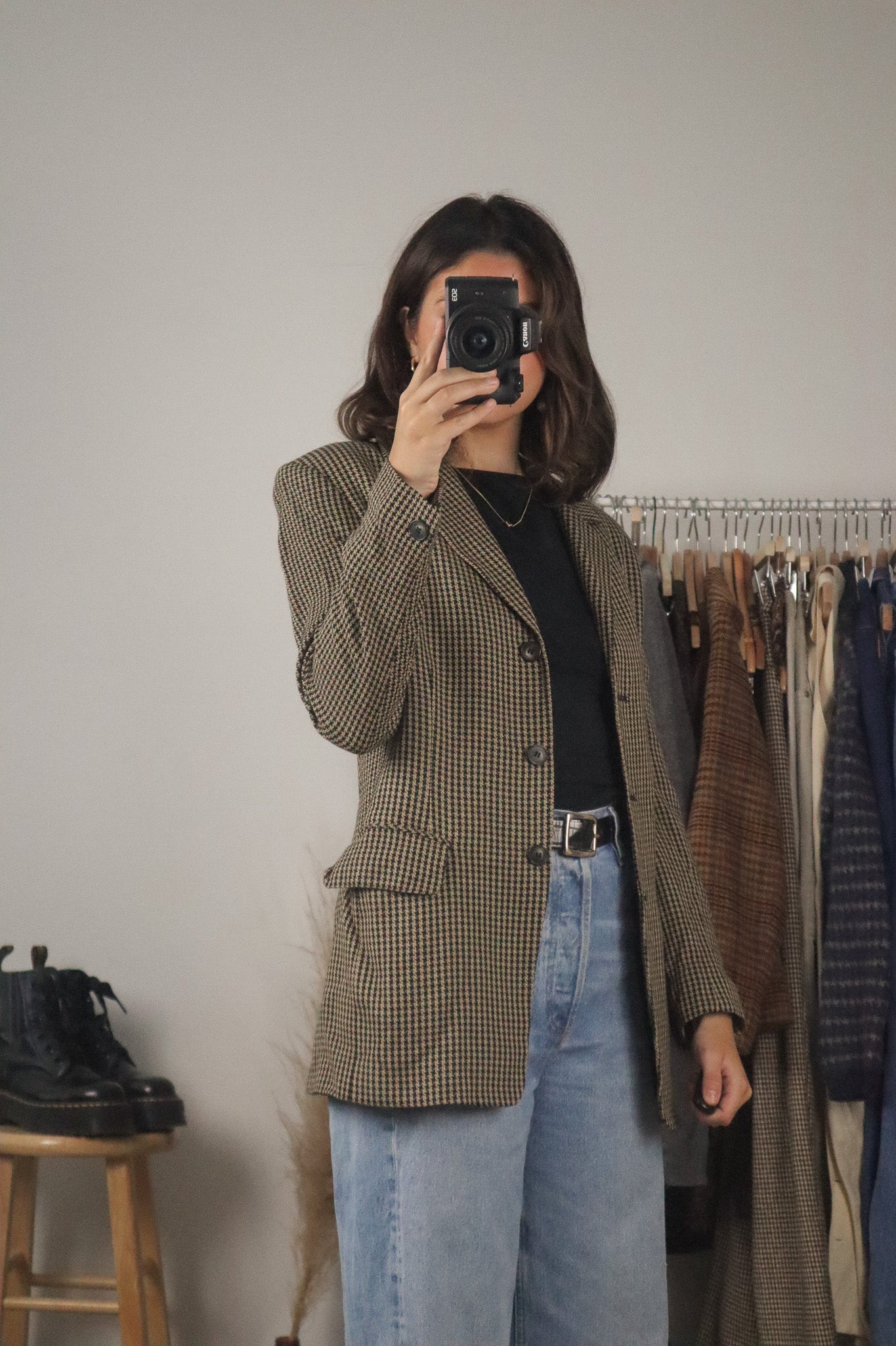 Made in USA x Vintage x Houndstooth Blazer (S)