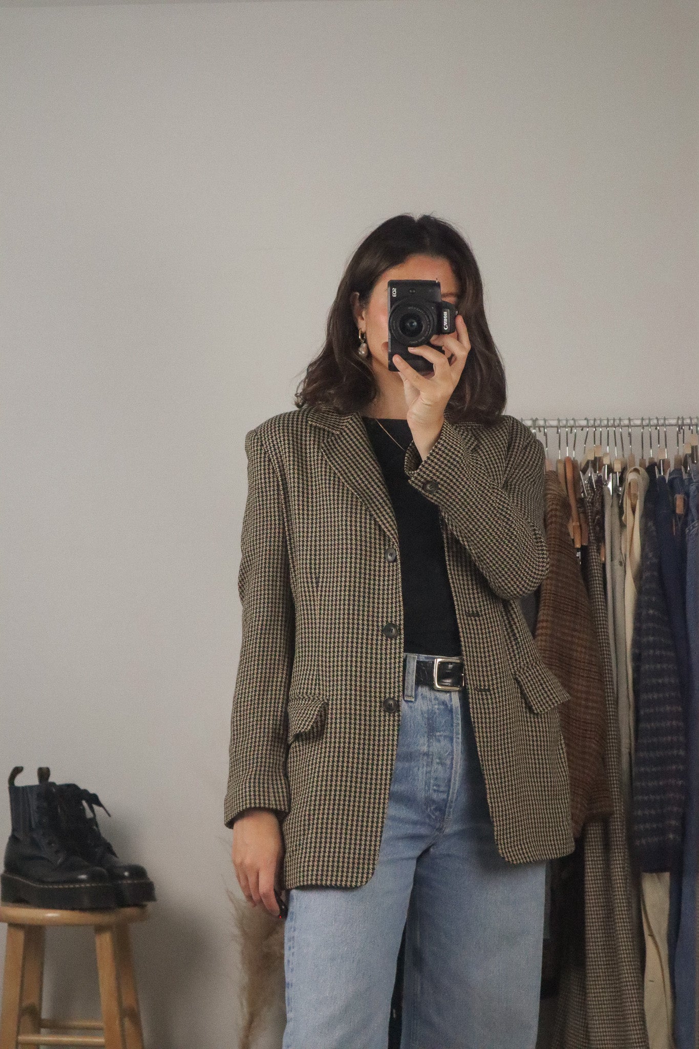Made in USA x Vintage x Houndstooth Blazer (S)