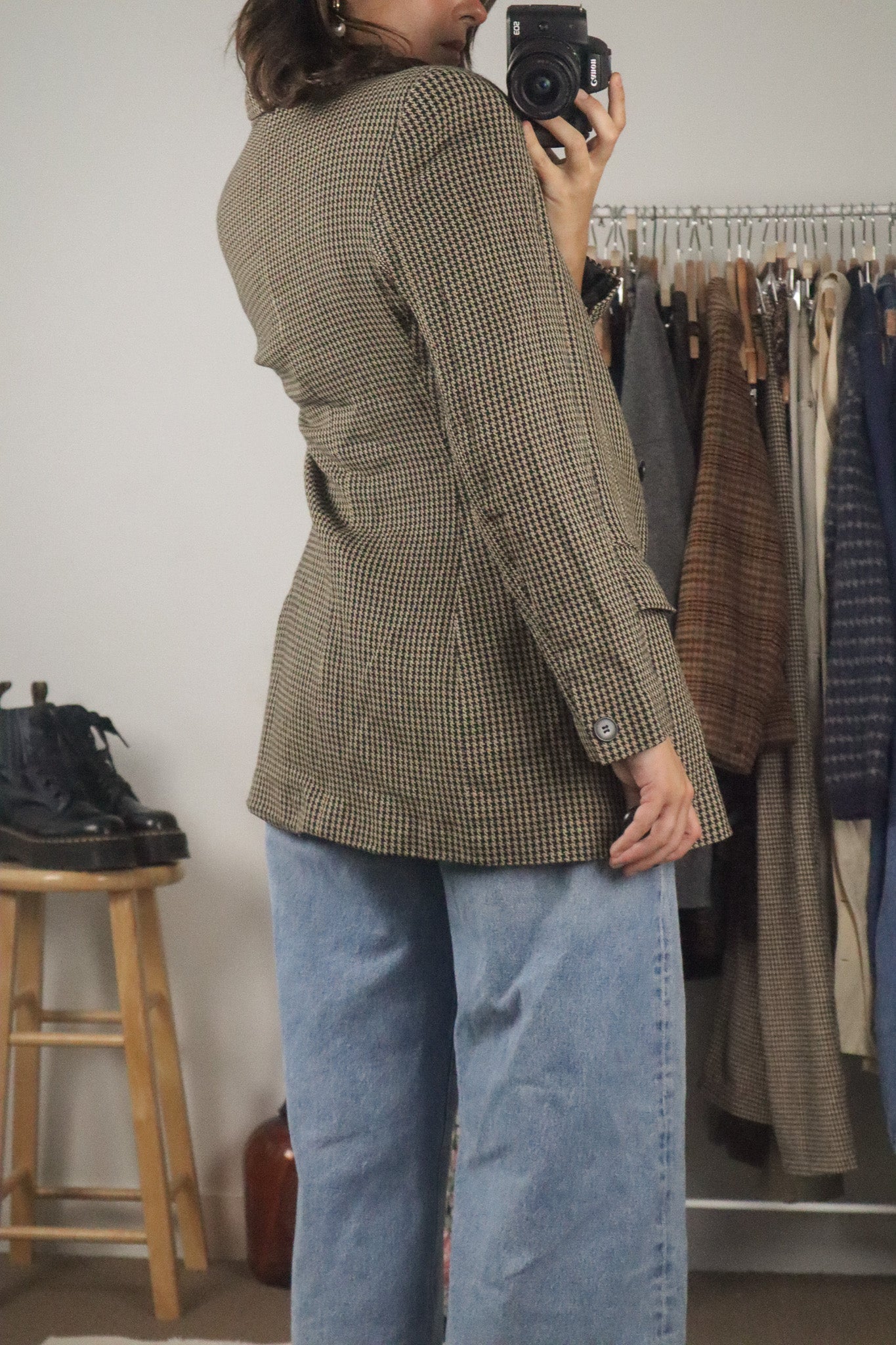 Made in USA x Vintage x Houndstooth Blazer (S)