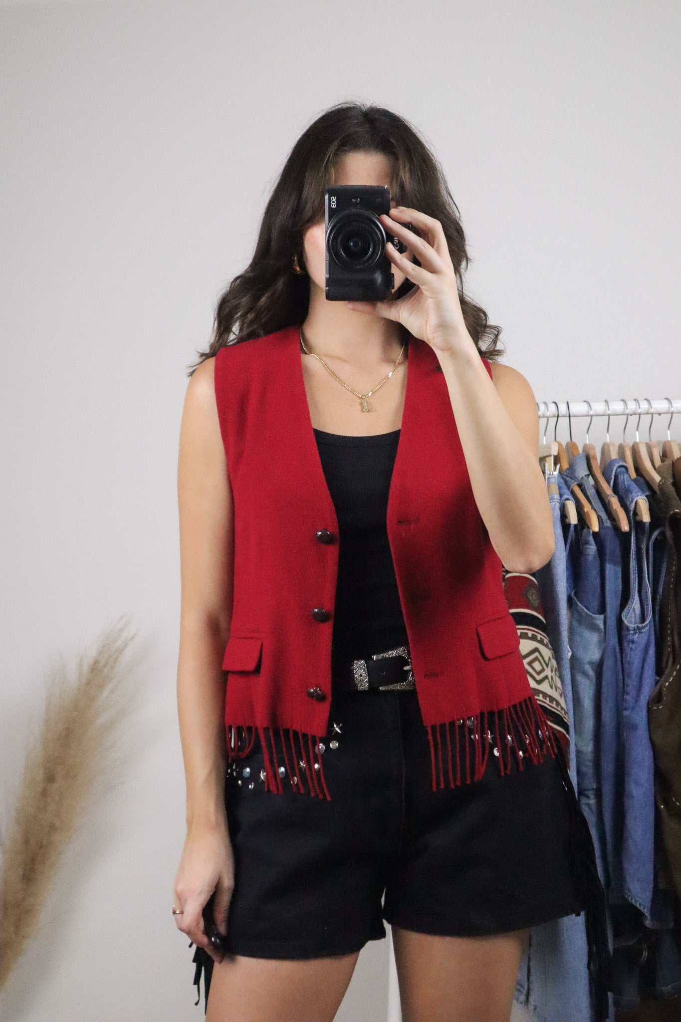 Made in Canada x Vintage x Wool/Cashmere Fringe Vest (S)