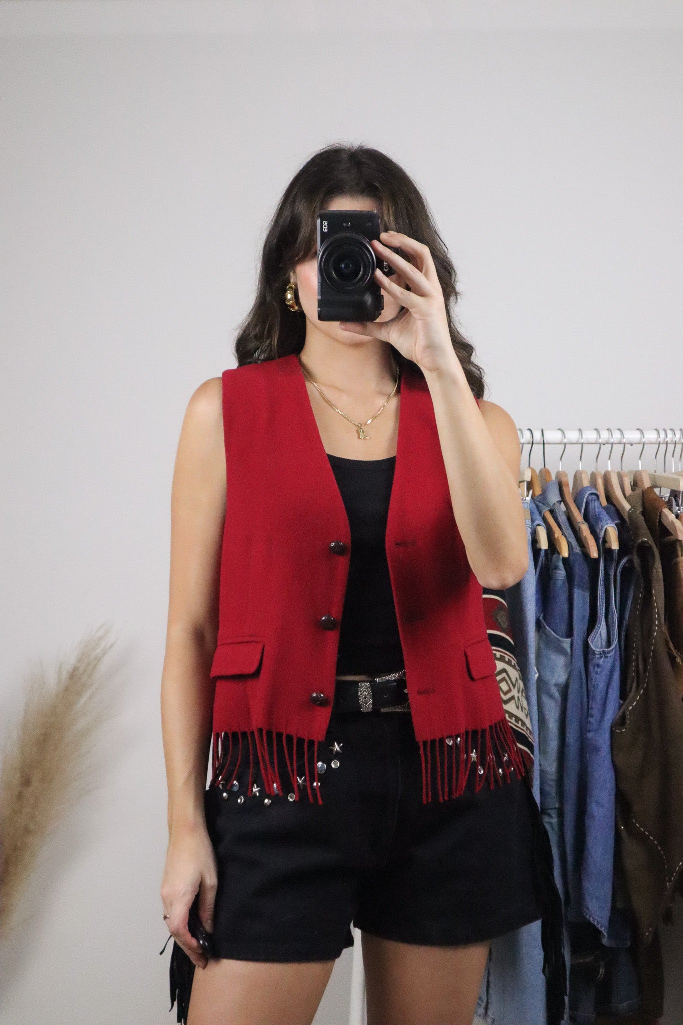 Made in Canada x Vintage x Wool/Cashmere Fringe Vest (S)