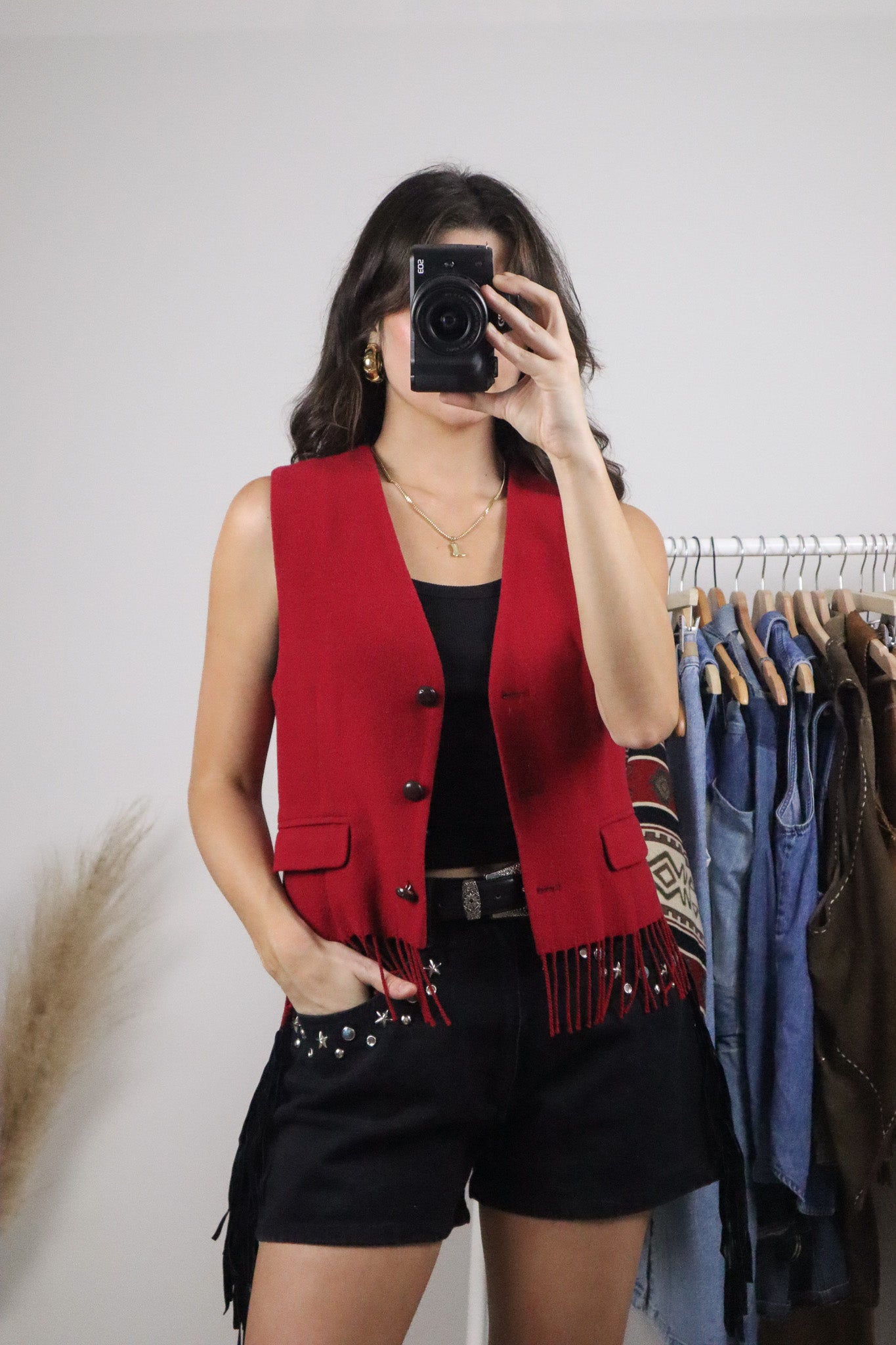 Made in Canada x Vintage x Wool/Cashmere Fringe Vest (S)