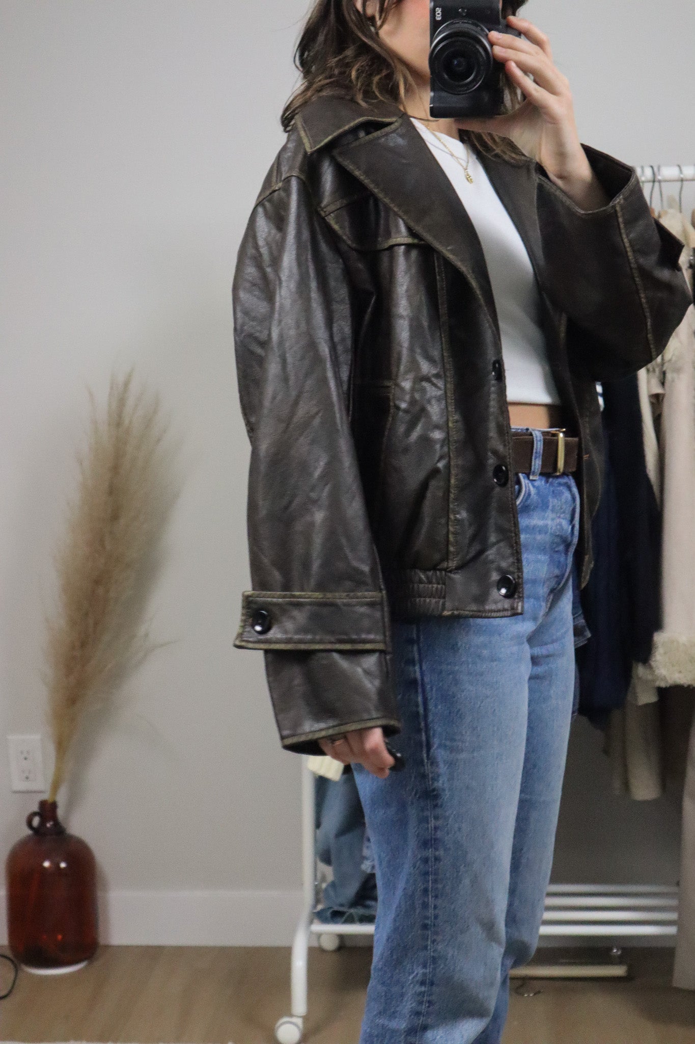 Modern x Faux Lather Jacket (S/M)