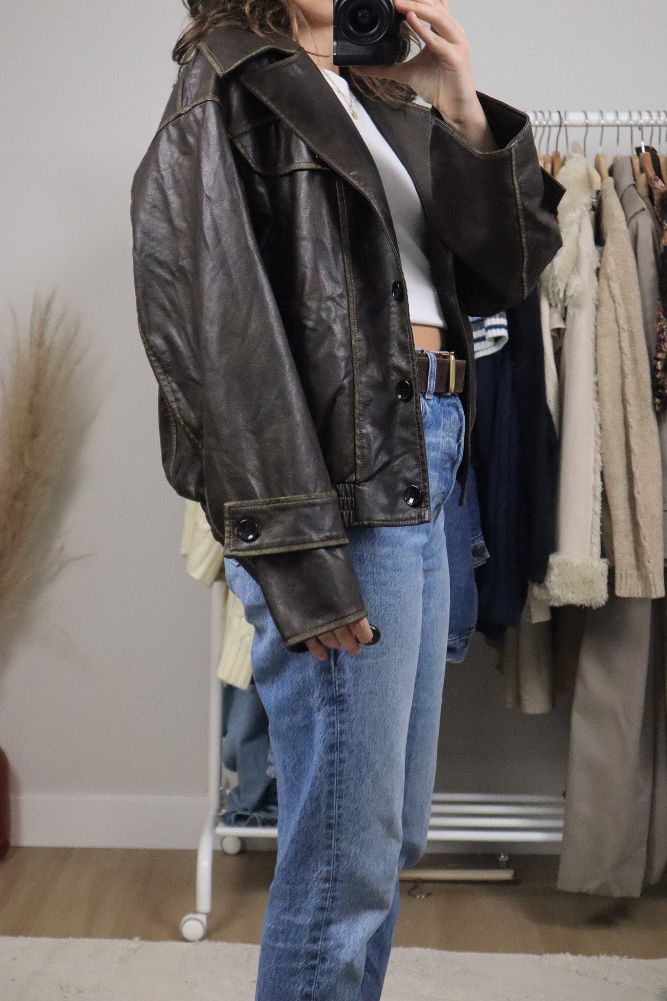 Modern x Faux Lather Jacket (S/M)