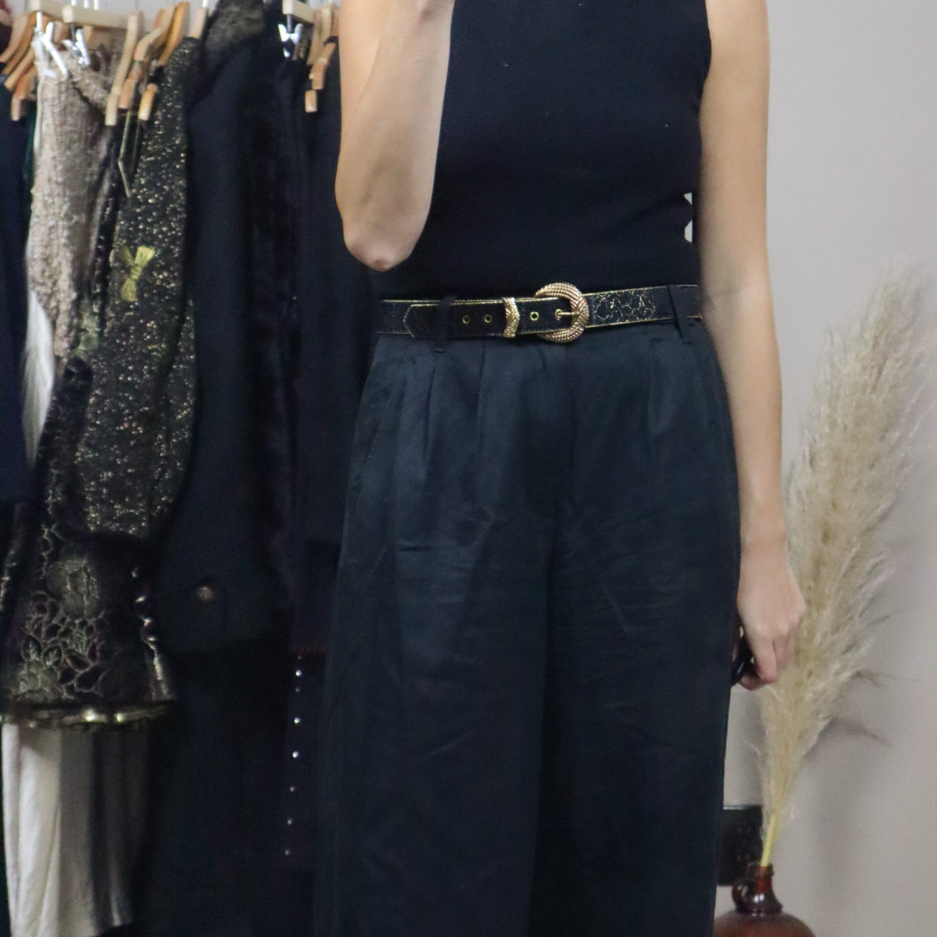 Vintage x Patchwork/Floral Belt (M)
