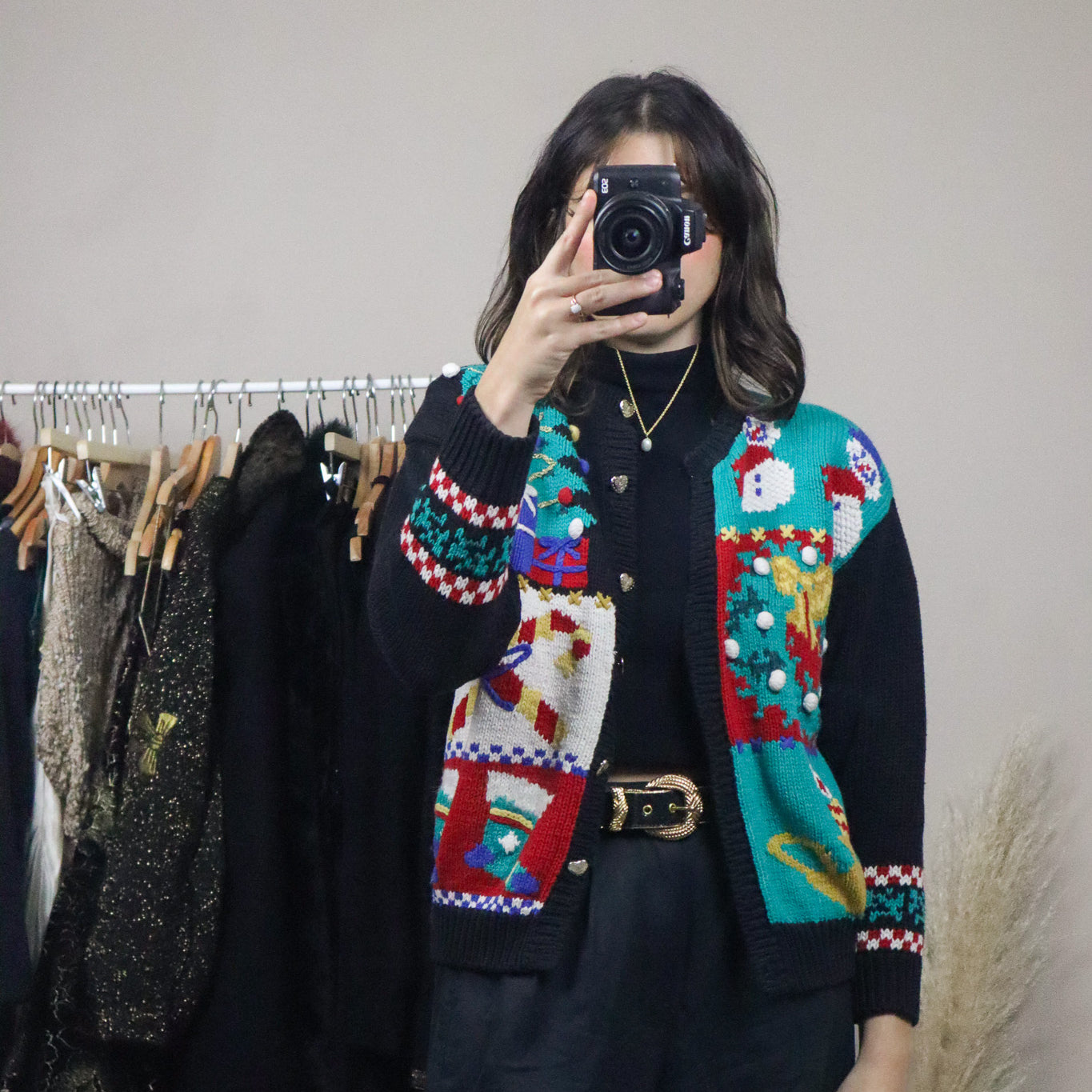 Vintage x Christmas Textured Cardigan (S)