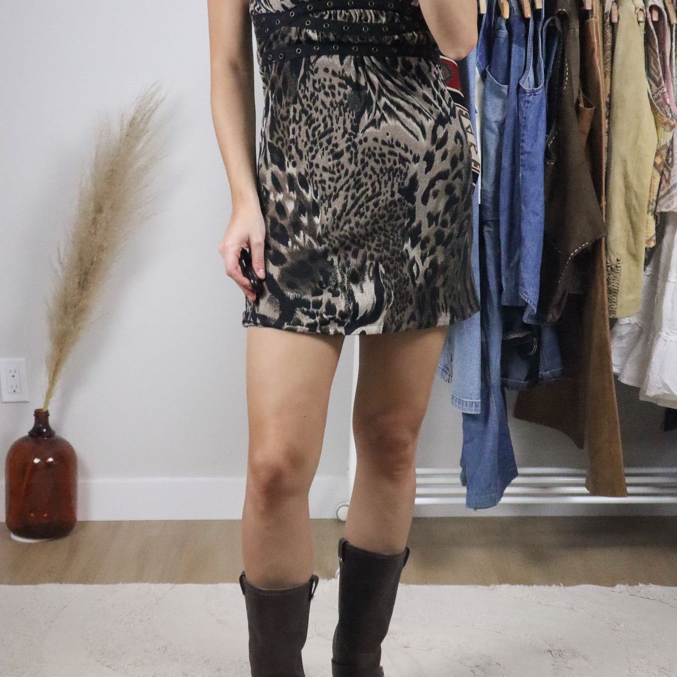 Made in Canada x Vintage x Animal Print Dress (XS)