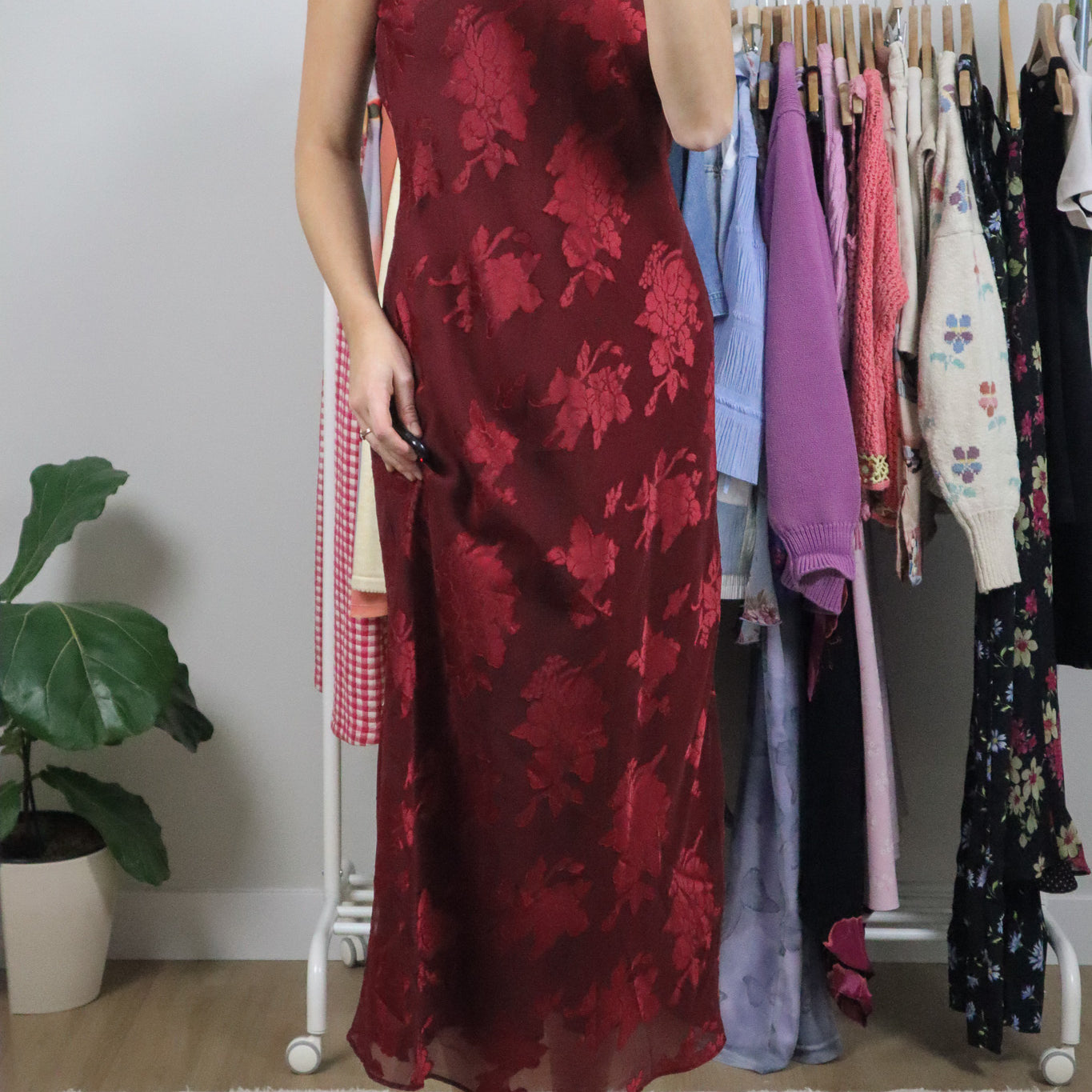 Vintage x Floral Mesh Two-Piece Maxi Dress/Cardi (8)
