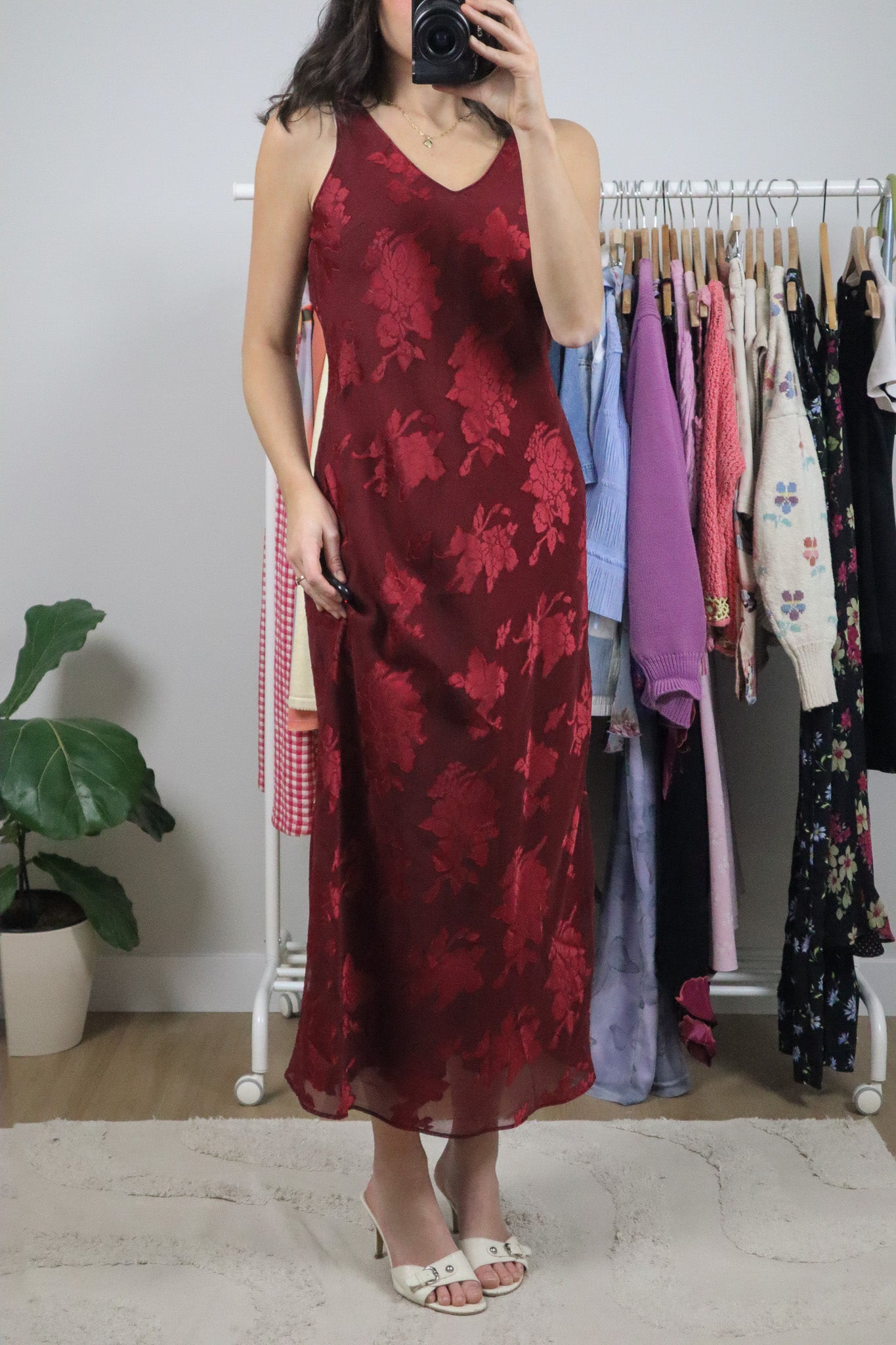 Vintage x Floral Mesh Two-Piece Maxi Dress/Cardi (8)
