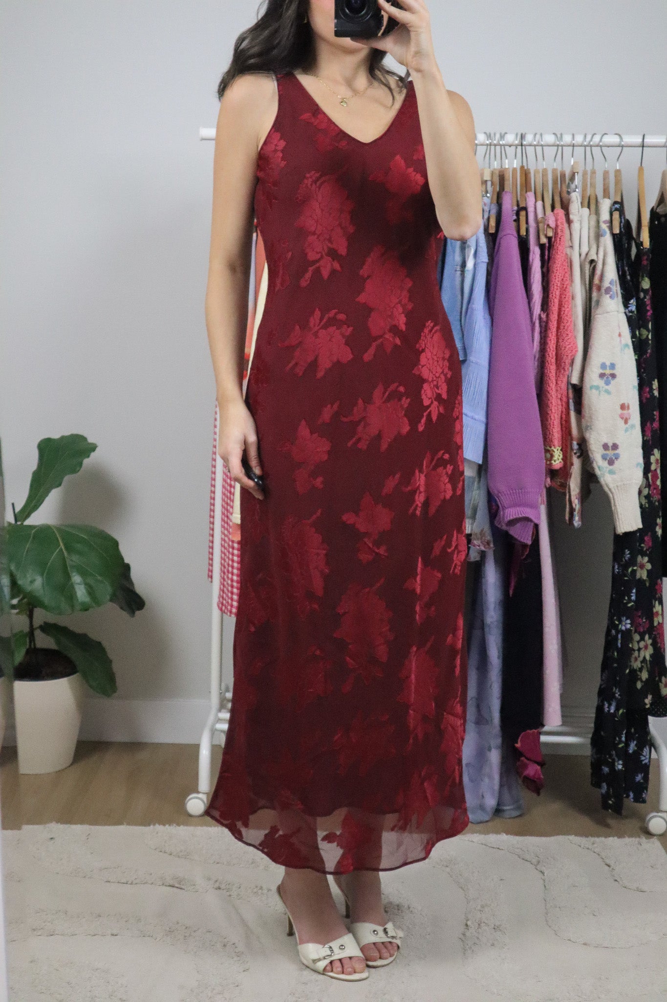 Vintage x Floral Mesh Two-Piece Maxi Dress/Cardi (8)