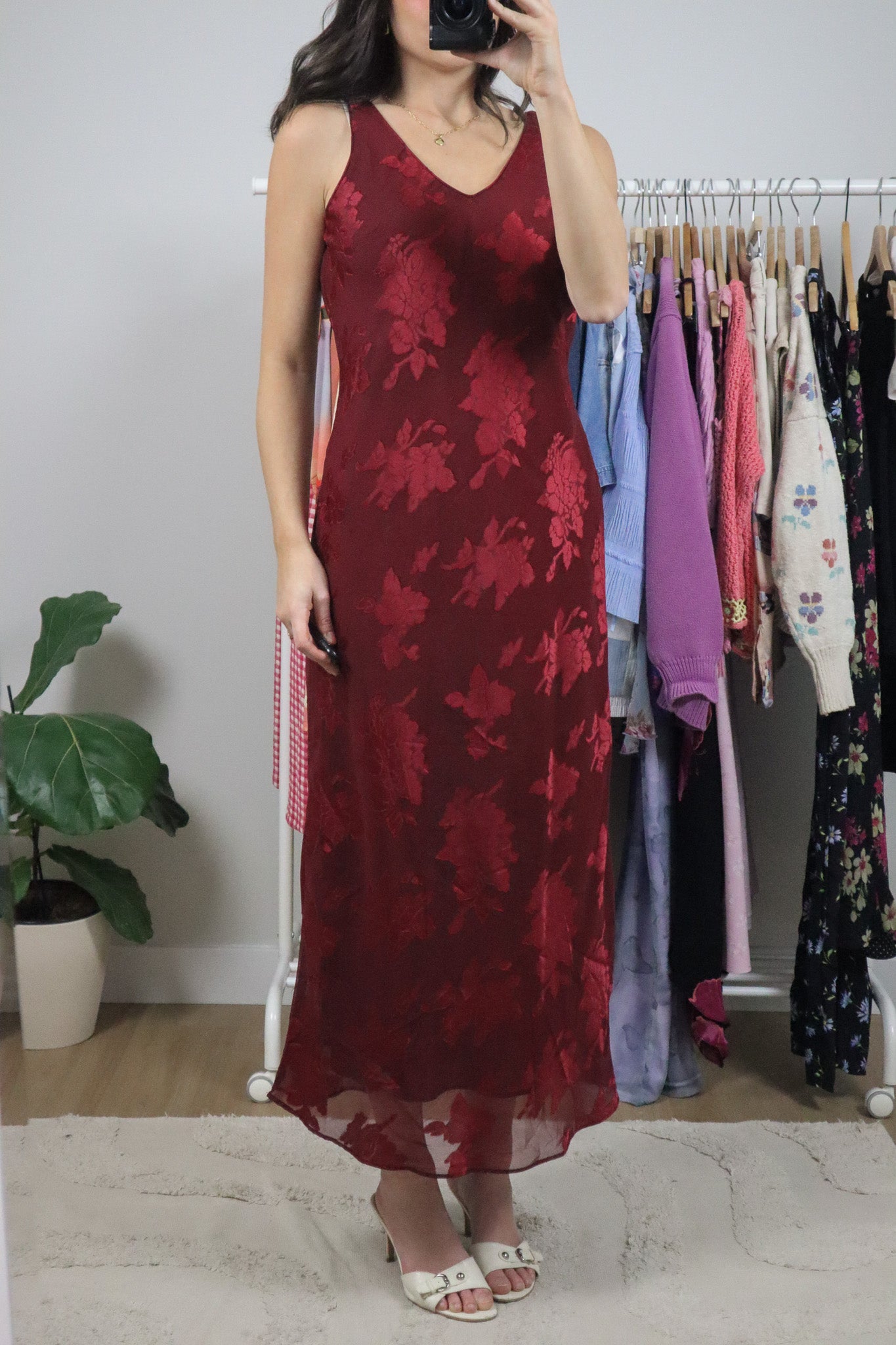 Vintage x Floral Mesh Two-Piece Maxi Dress/Cardi (8)