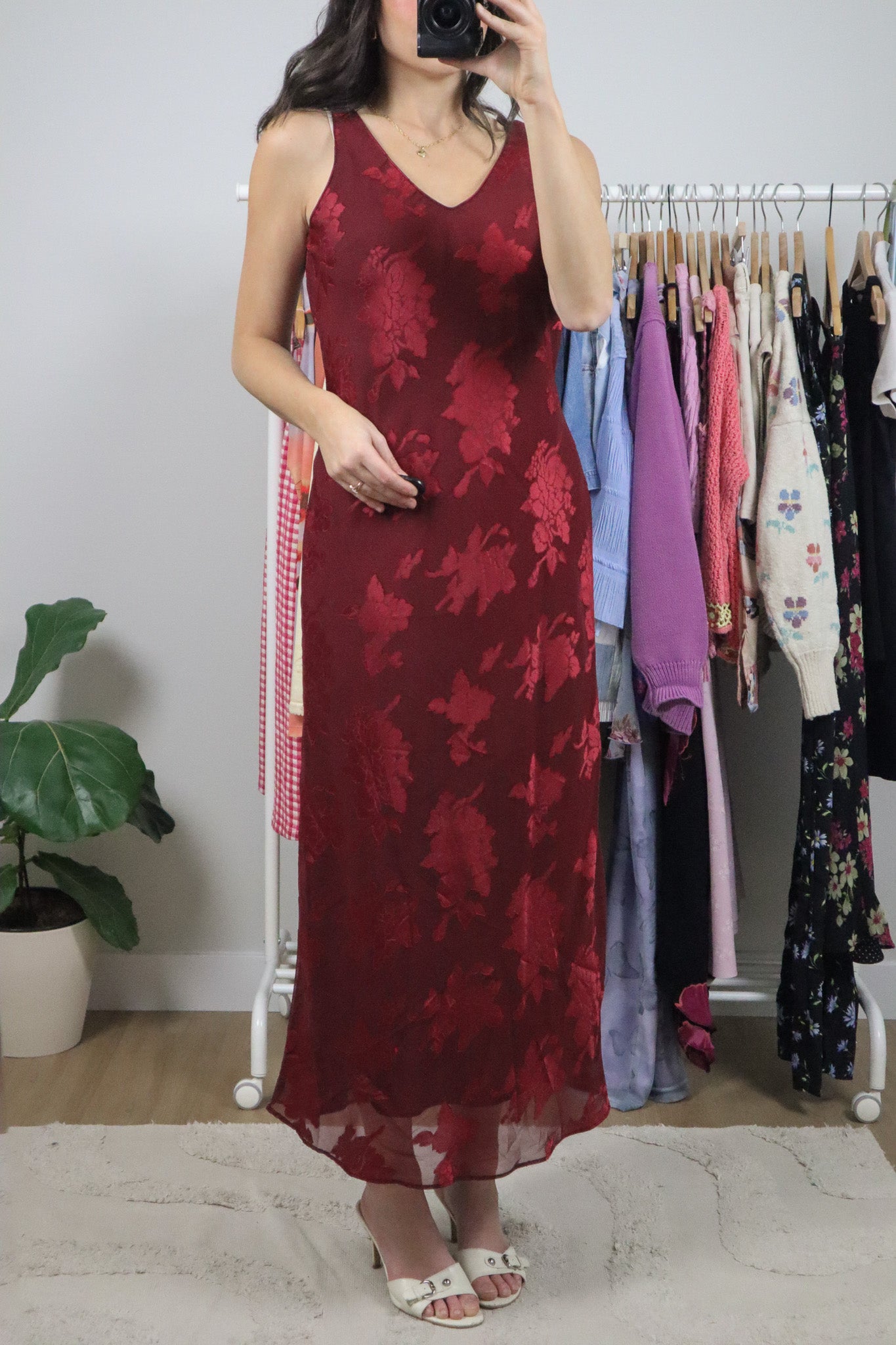 Vintage x Floral Mesh Two-Piece Maxi Dress/Cardi (8)