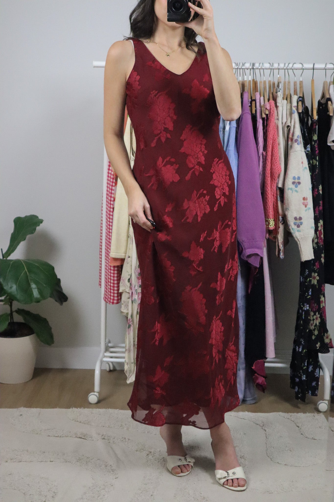 Vintage x Floral Mesh Two-Piece Maxi Dress/Cardi (8)