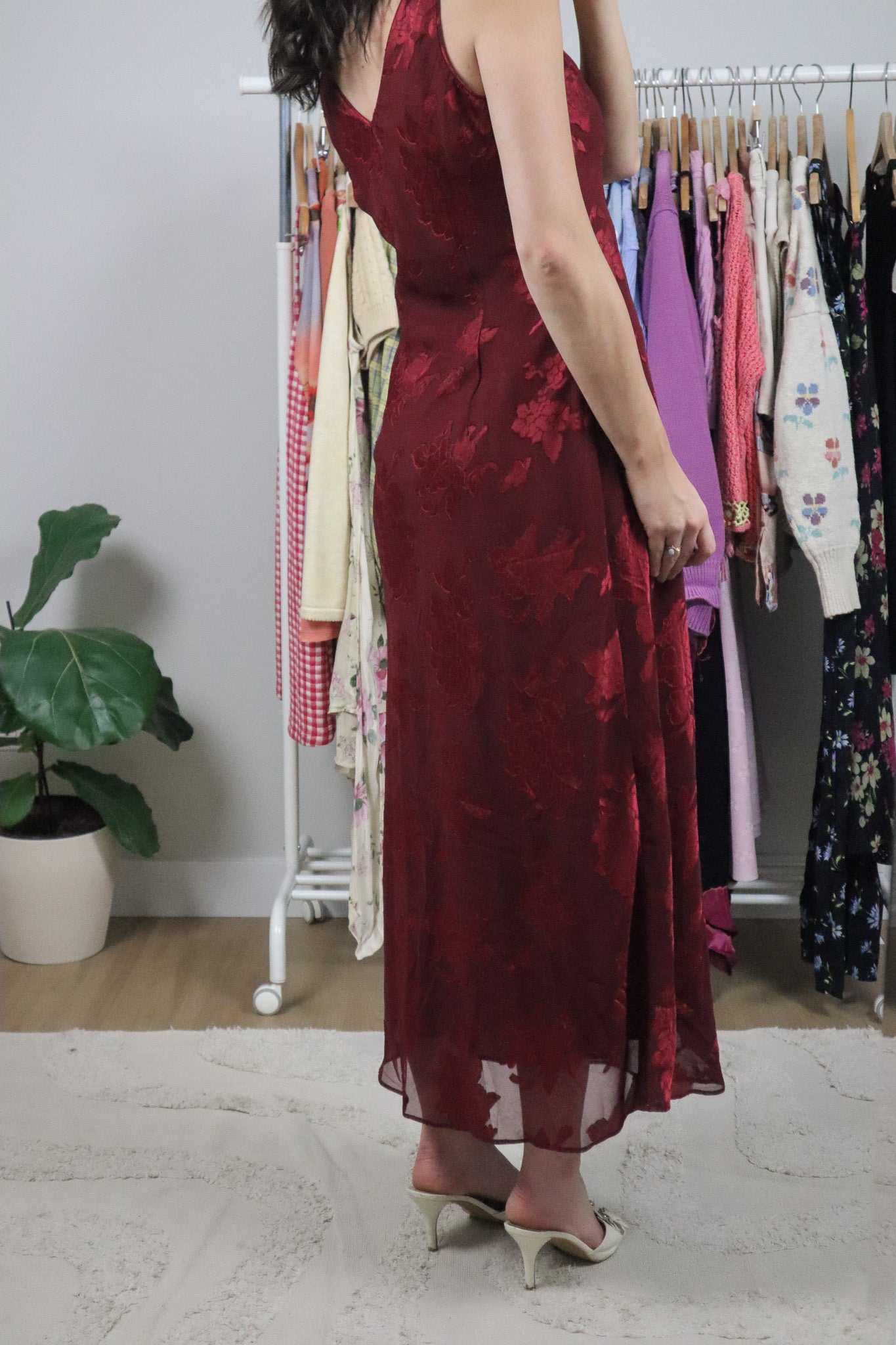 Vintage x Floral Mesh Two-Piece Maxi Dress/Cardi (8)