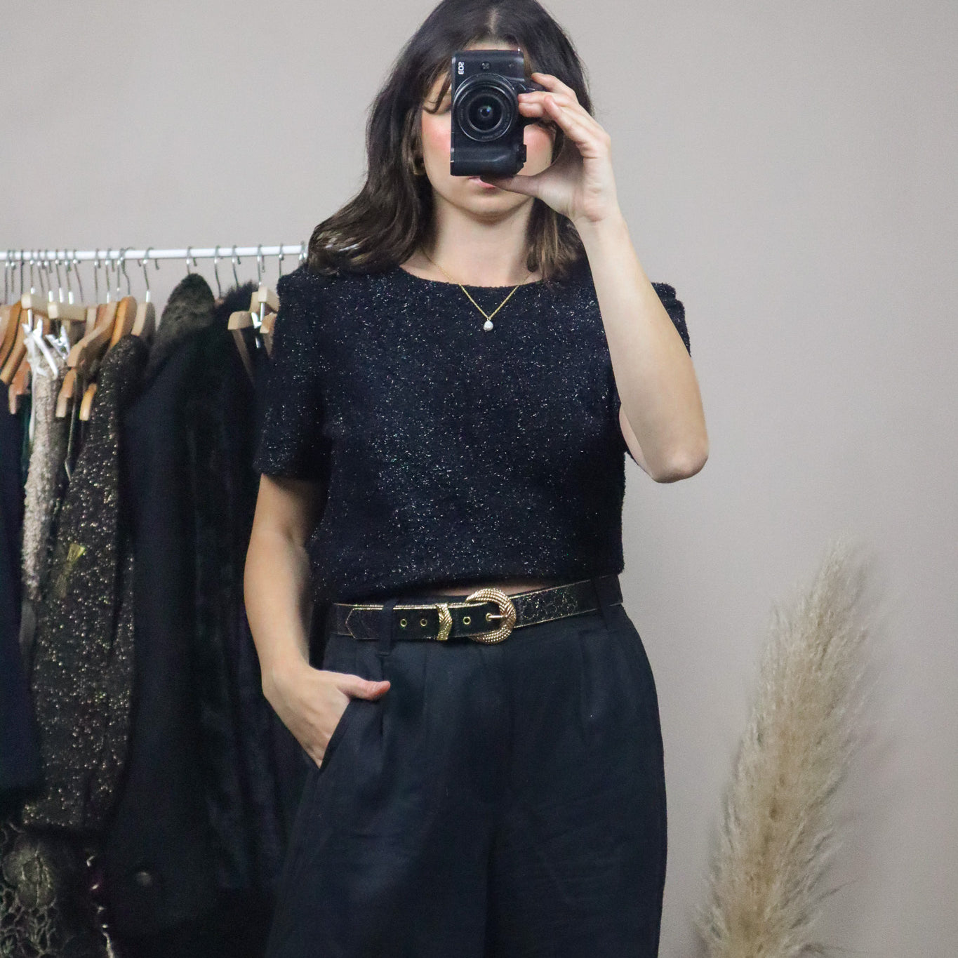 Made in Canada x Vintage x Fuzzy Shimmer Top (8/10)