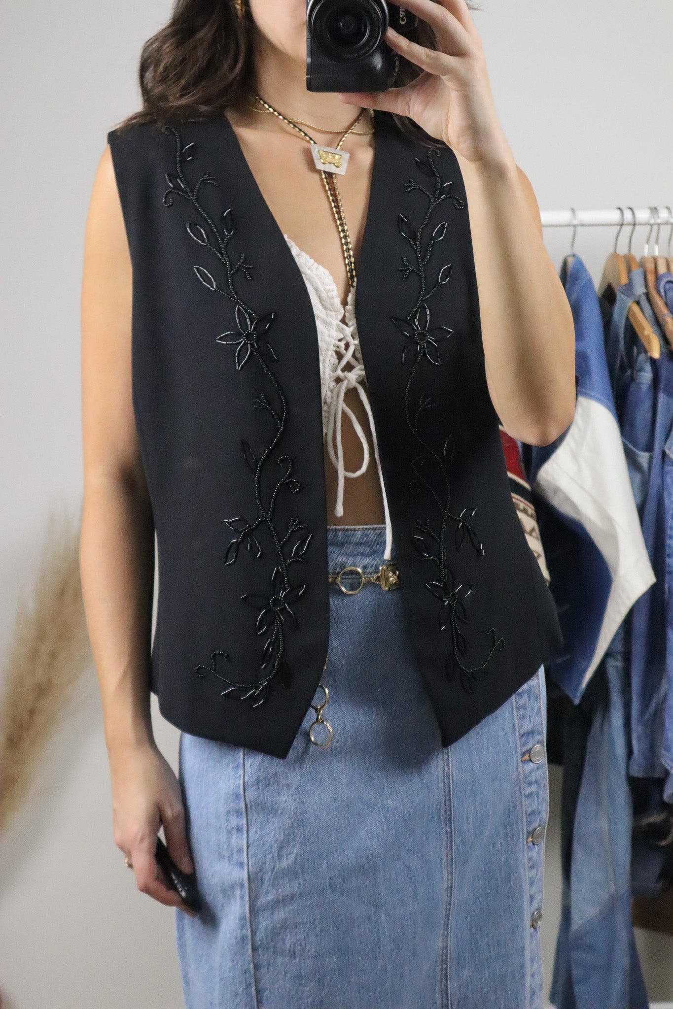 Vintage x Beaded Vest (M)