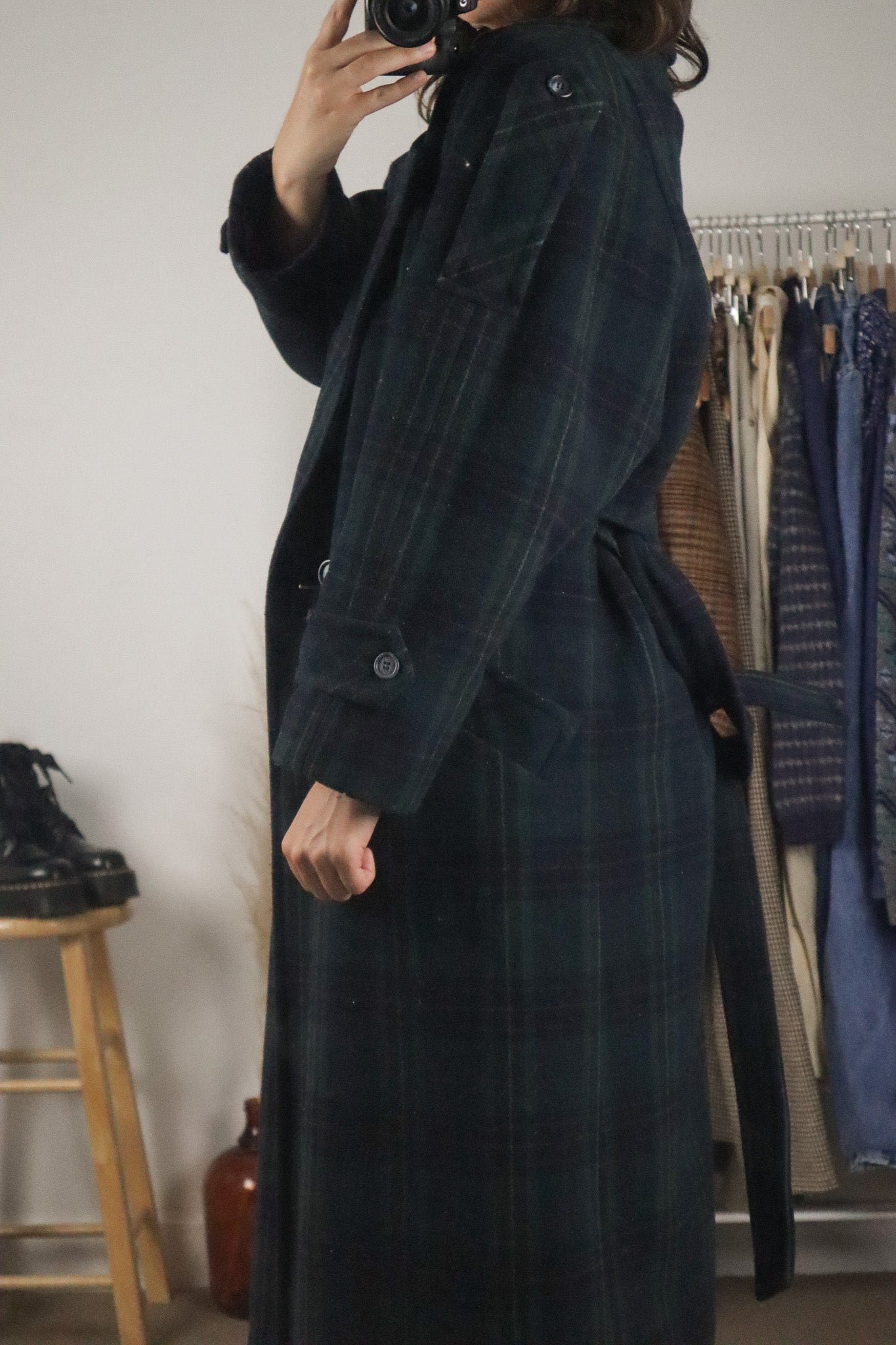 Vintage x Cashmere & Wool Plaid Coat (4/6)