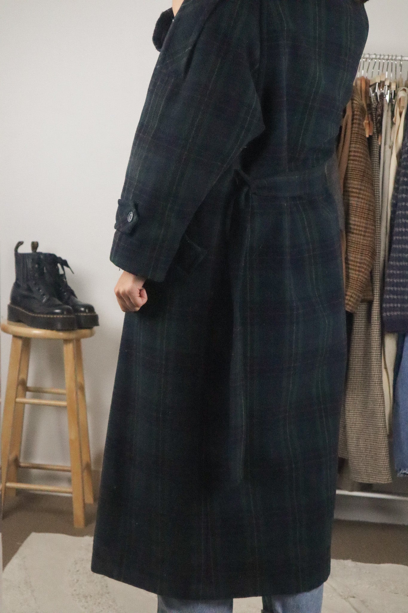 Vintage x Cashmere & Wool Plaid Coat (4/6)