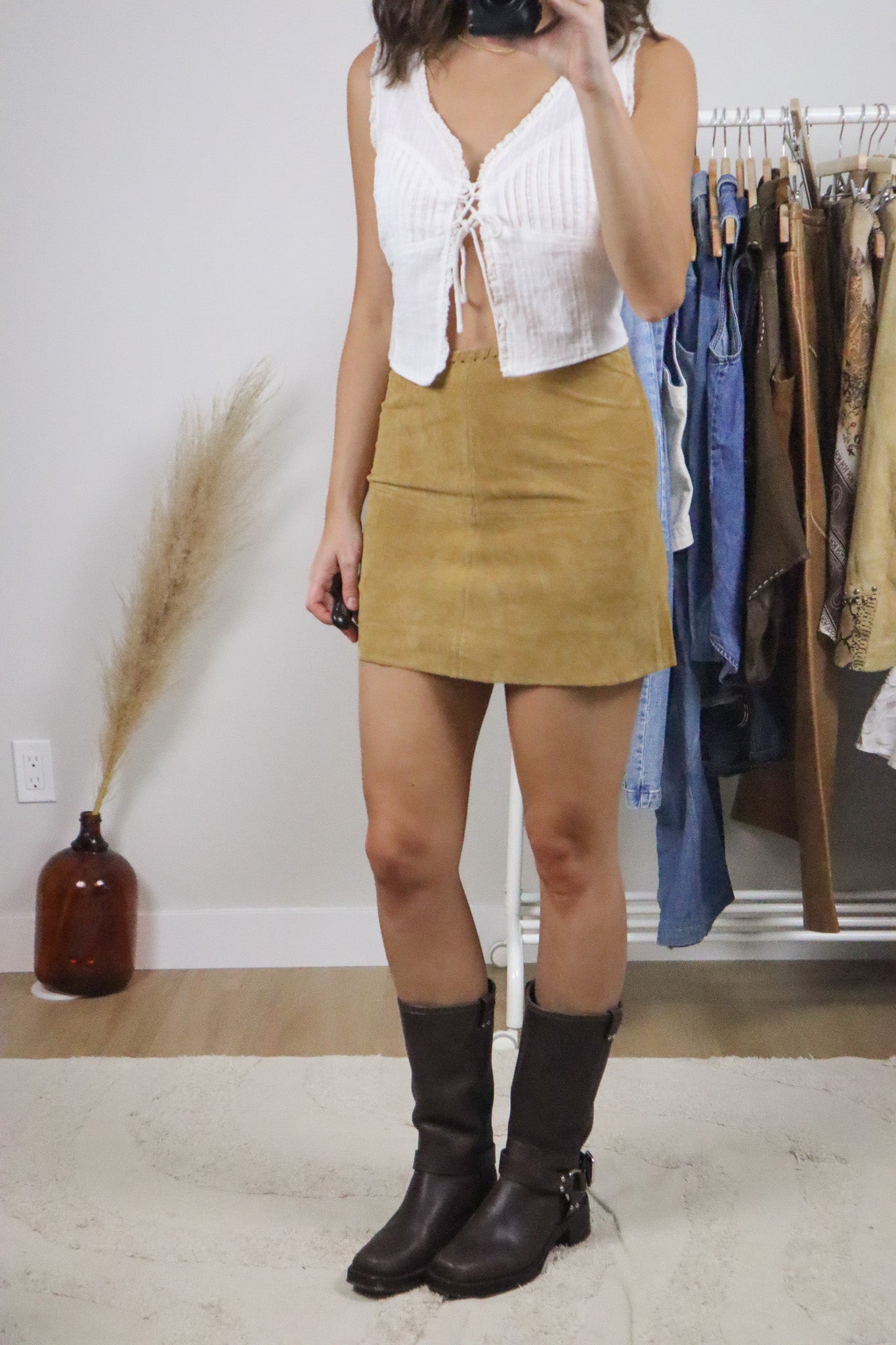 Modern x New With Tags Suede Mini Skirt (S)