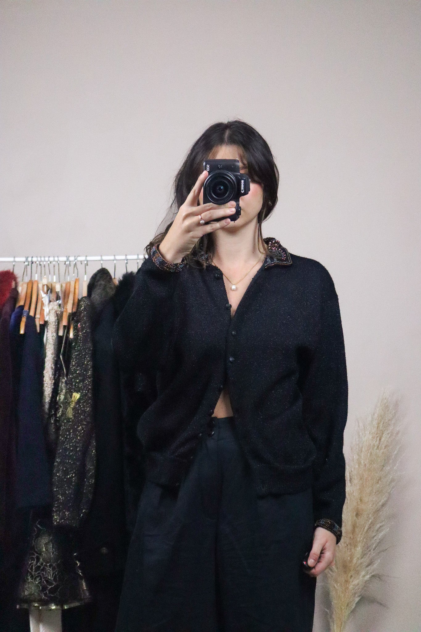 Vintage x Beaded Shimmer Cardigan (S/M)