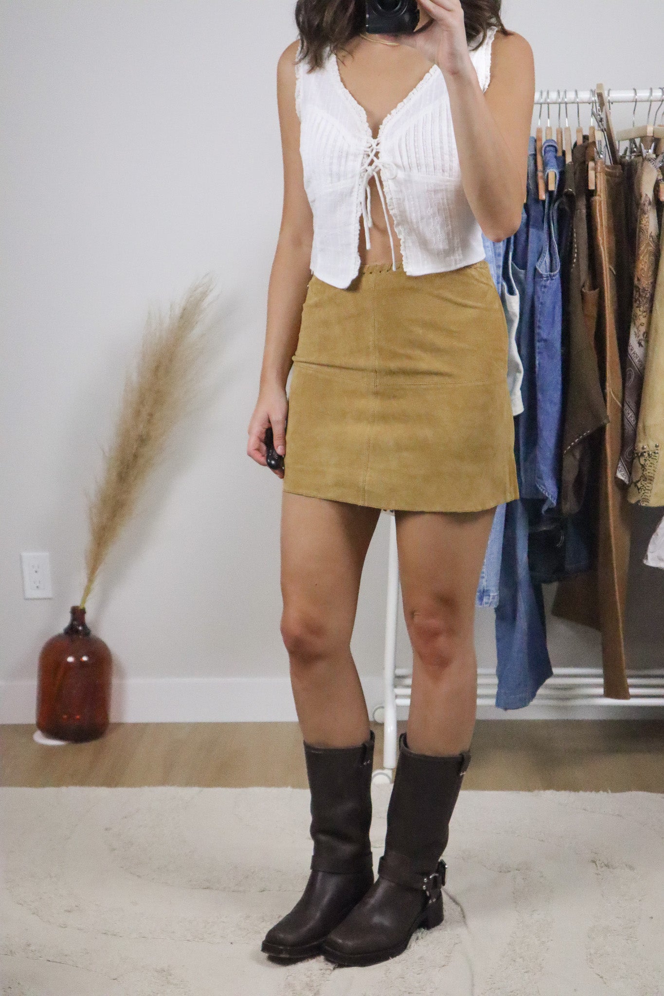 Modern x New With Tags Suede Mini Skirt (S)