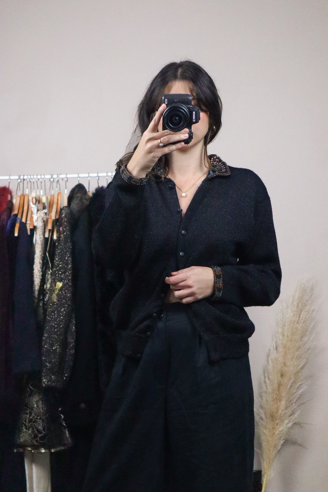 Vintage x Beaded Shimmer Cardigan (S/M)