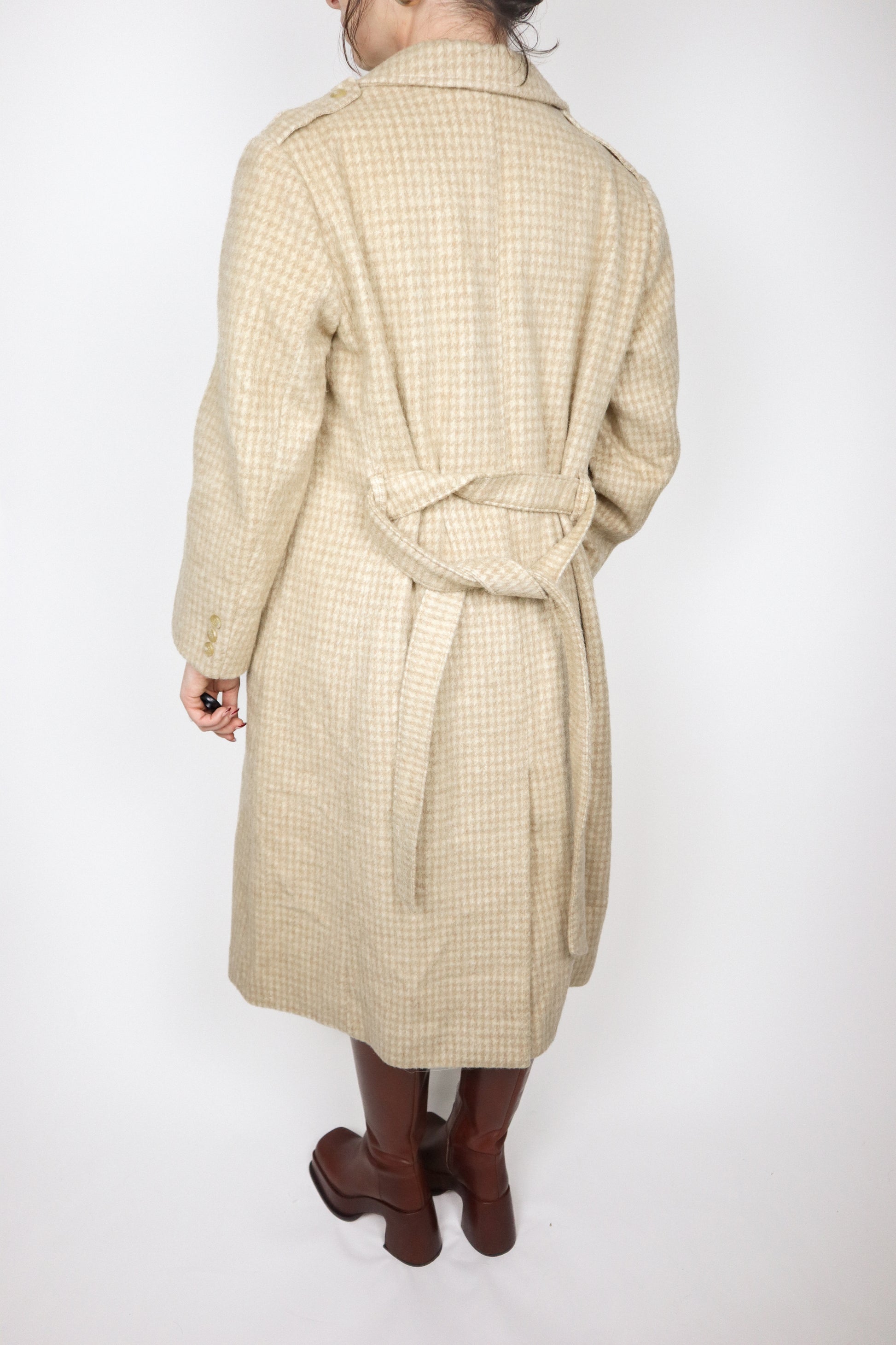 Vintage x Made in Paris x Wool Houndstooth Coat (S)