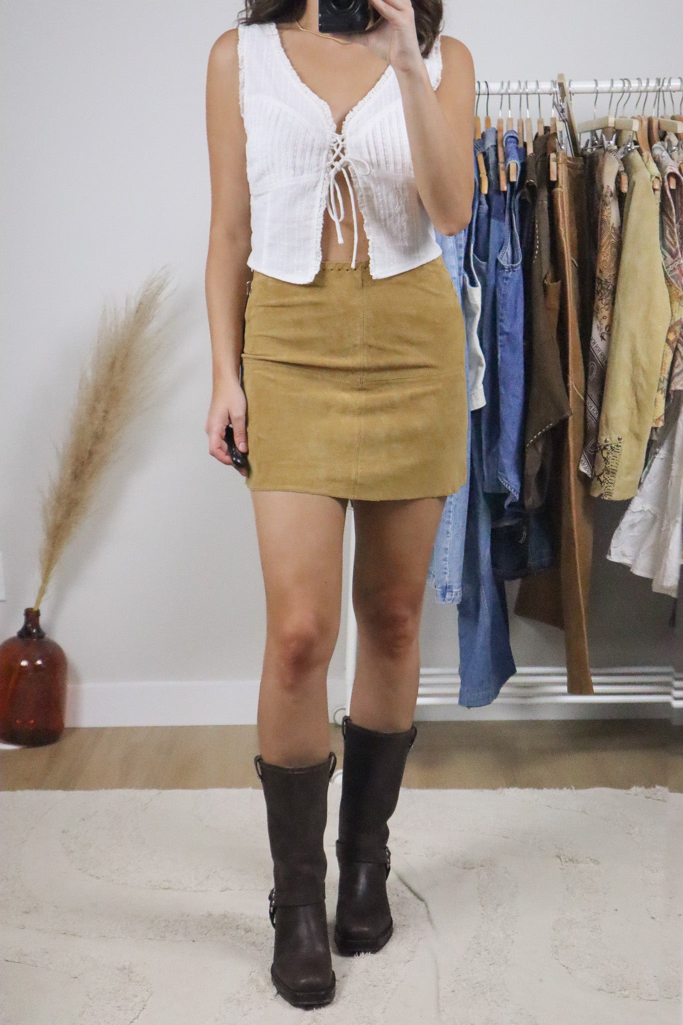 Modern x New With Tags Suede Mini Skirt (S)