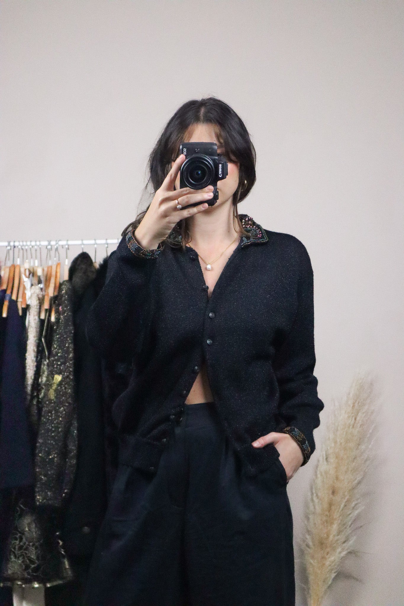 Vintage x Beaded Shimmer Cardigan (S/M)