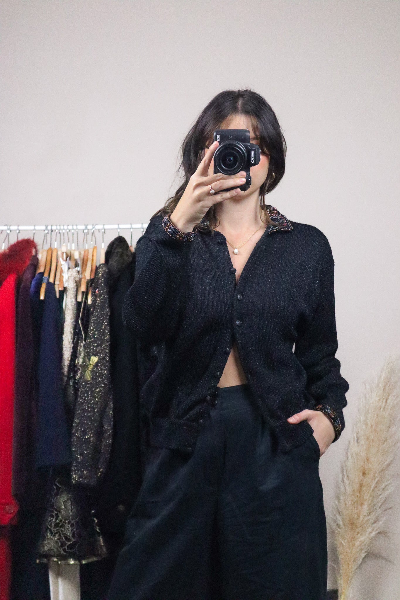 Vintage x Beaded Shimmer Cardigan (S/M)