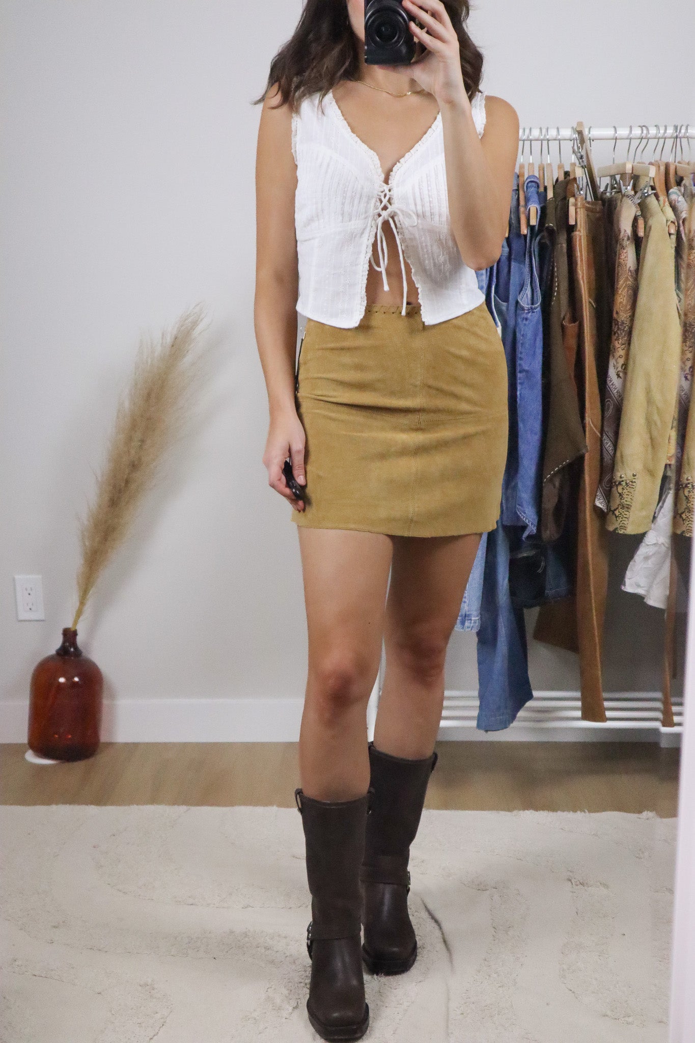 Modern x New With Tags Suede Mini Skirt (S)