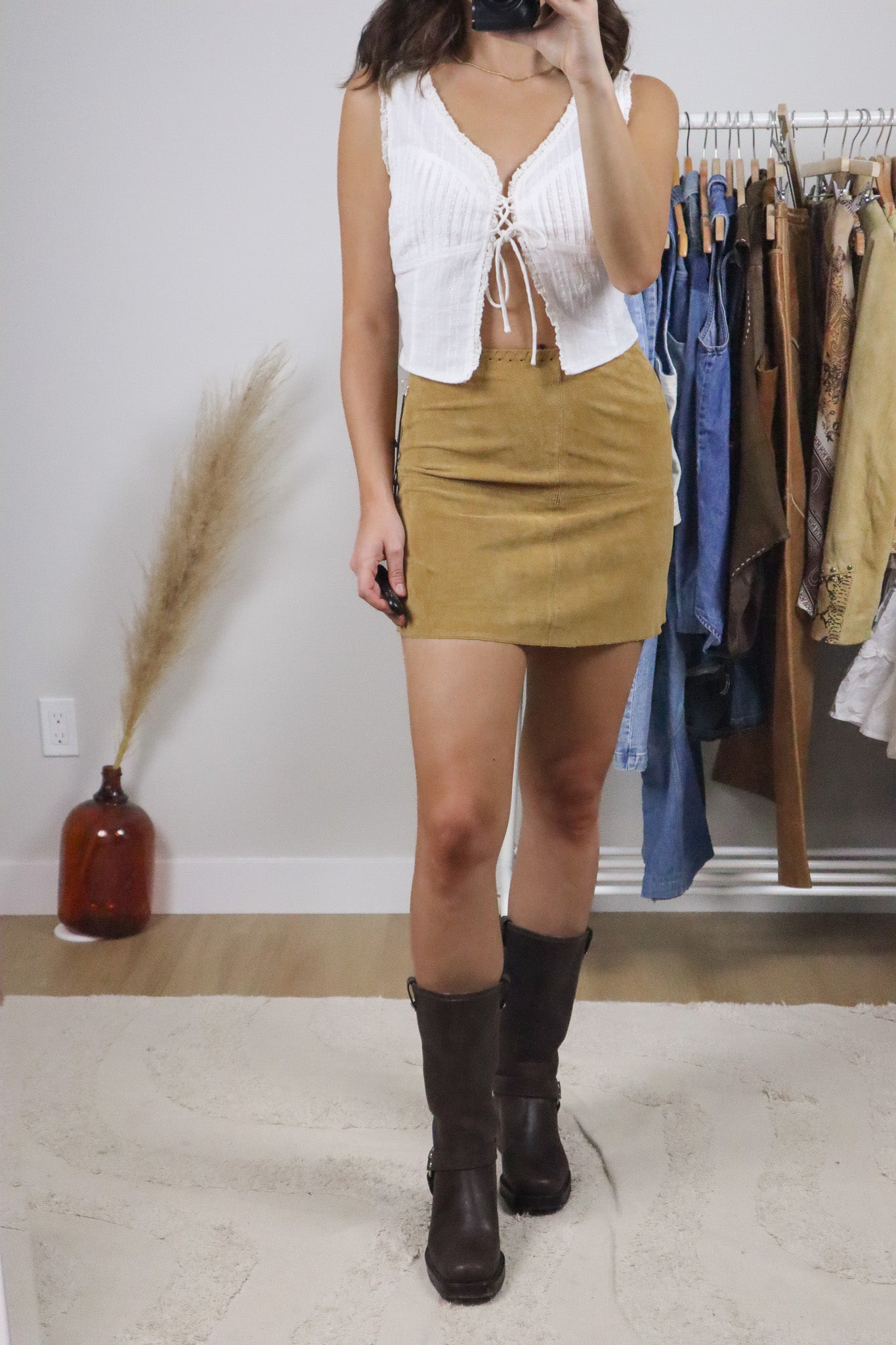 Modern x New With Tags Suede Mini Skirt (S)