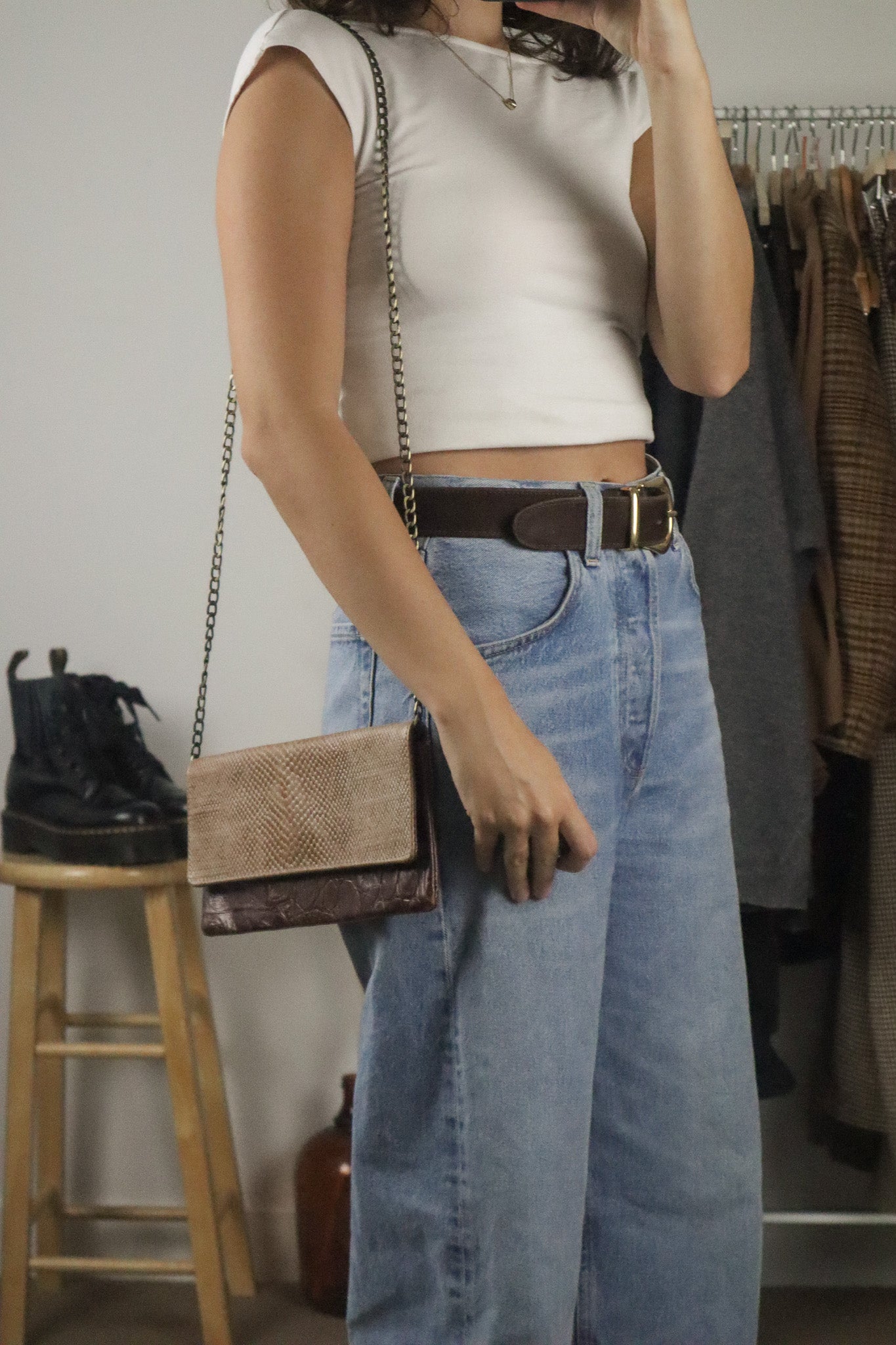 Vintage x Brown Leather Crossbody