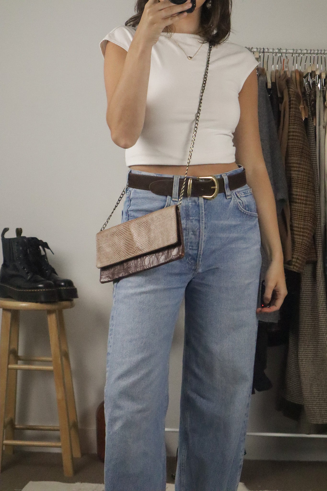 Vintage x Brown Leather Crossbody