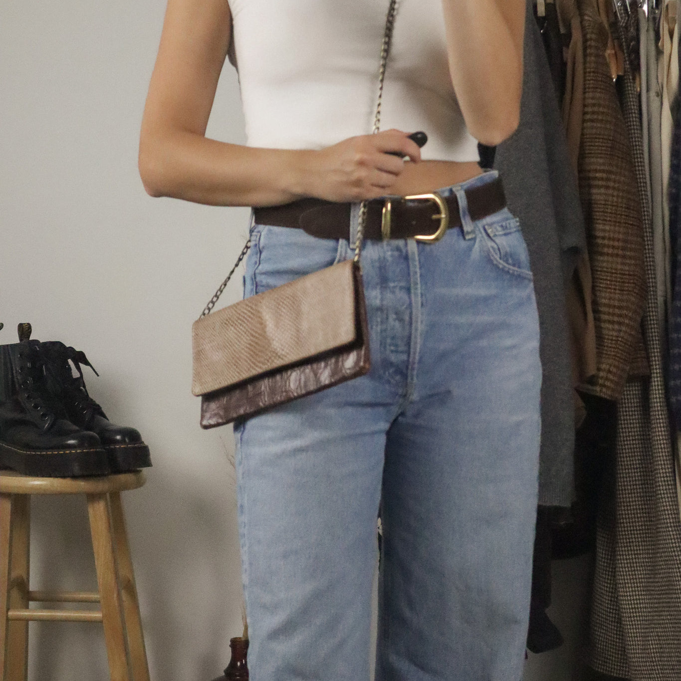 Vintage x Brown Leather Crossbody