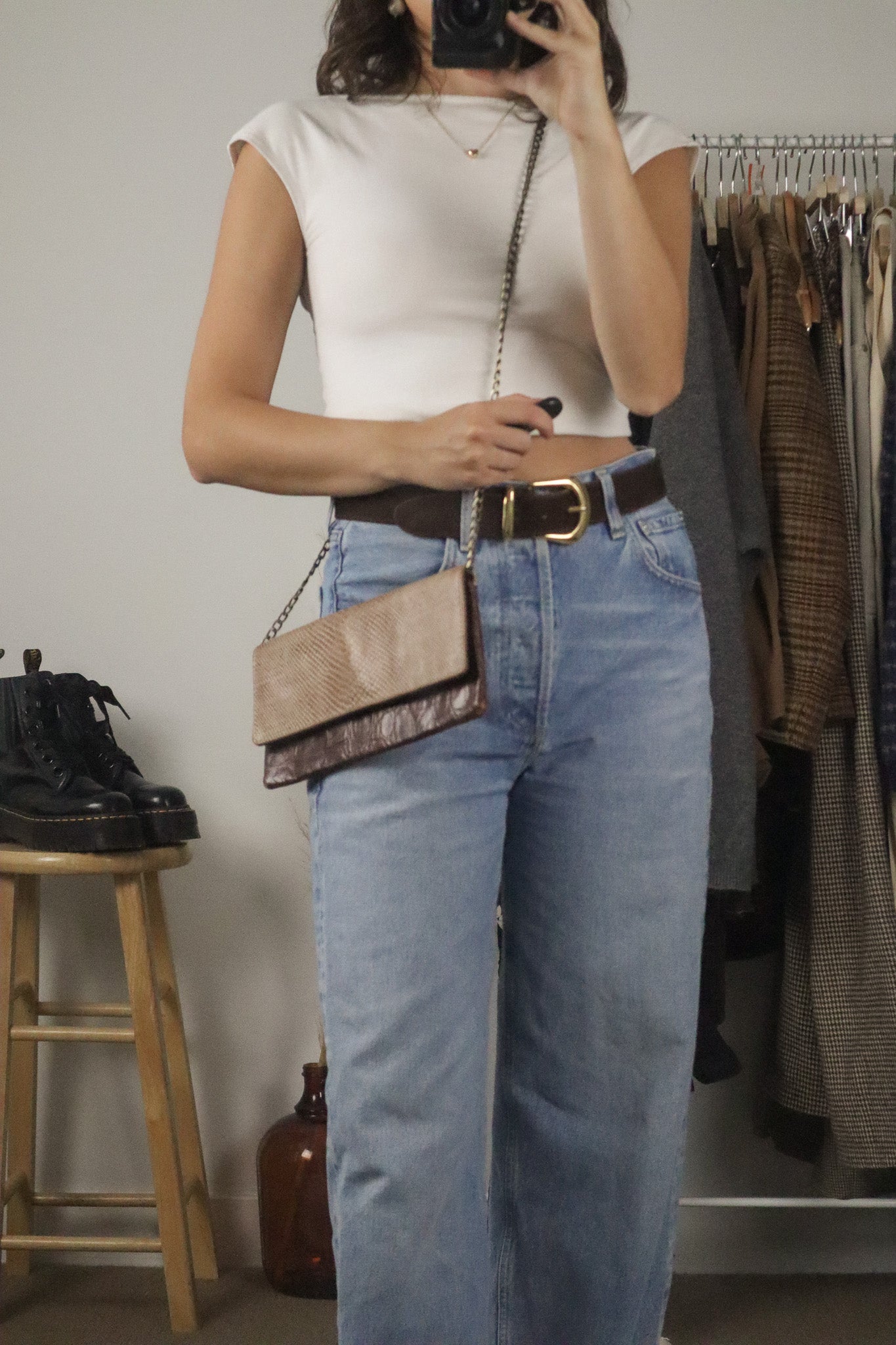 Vintage x Brown Leather Crossbody