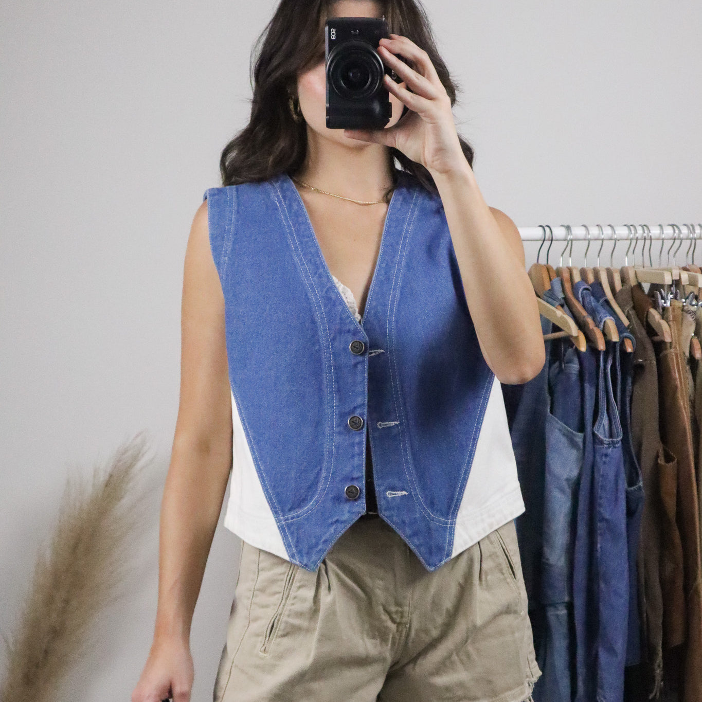 Made in USA x Vintage x Two-Tone Denim Vest (L)