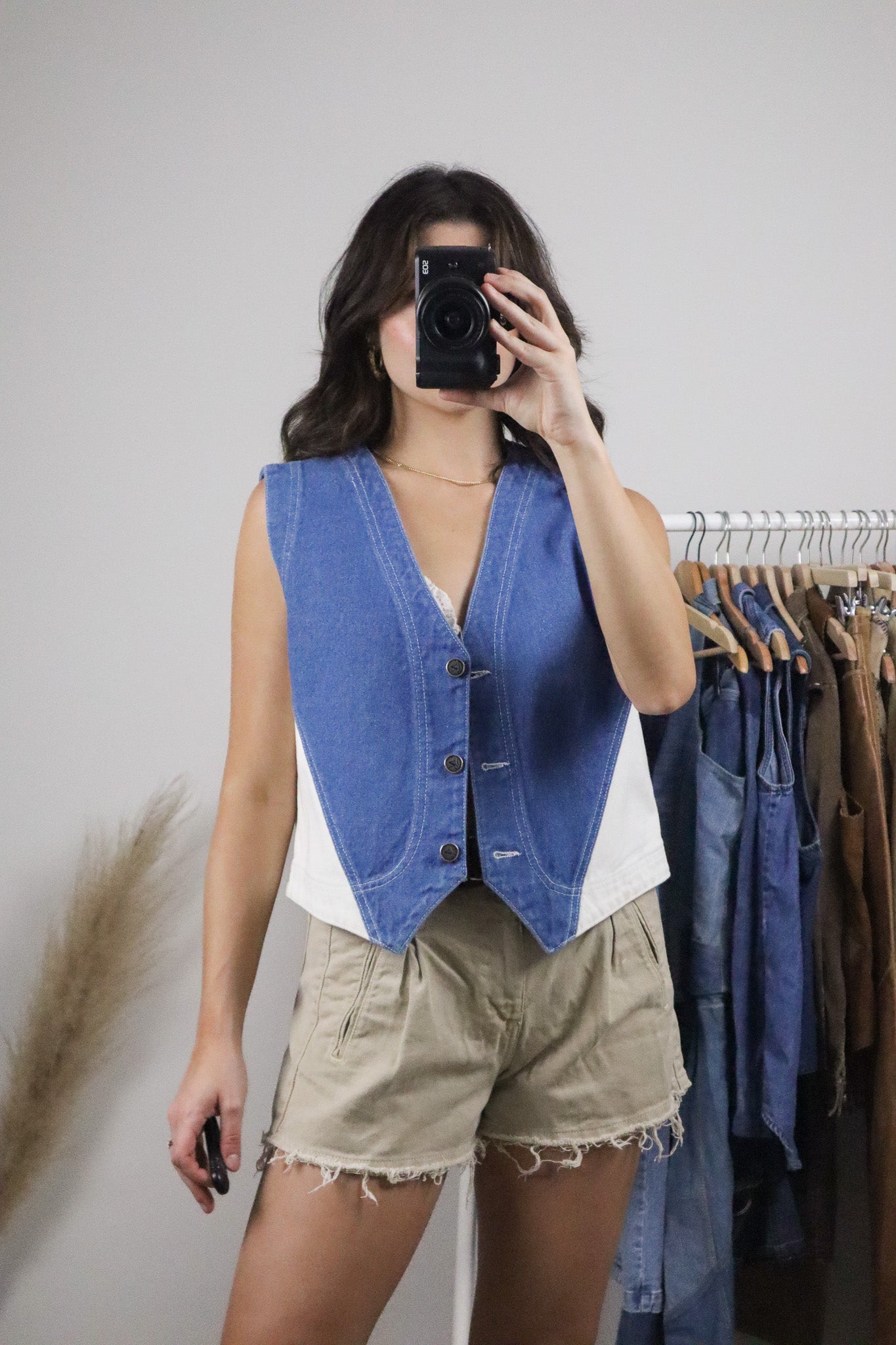 Made in USA x Vintage x Two-Tone Denim Vest (L)