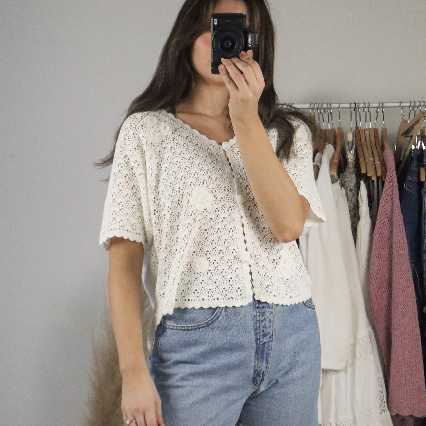 Vintage x Crochet Top (L)