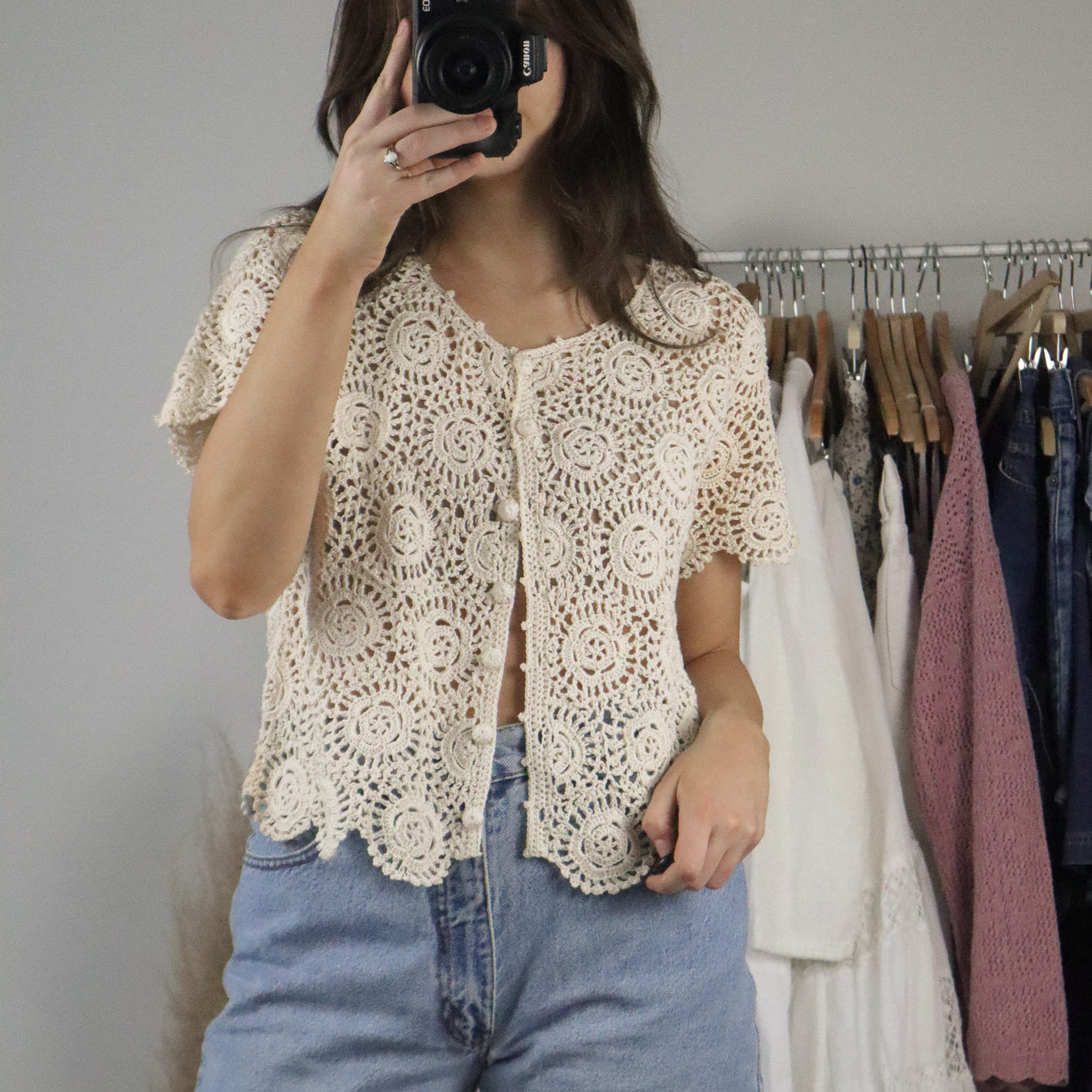 Vintage x Crochet Top (M/L)