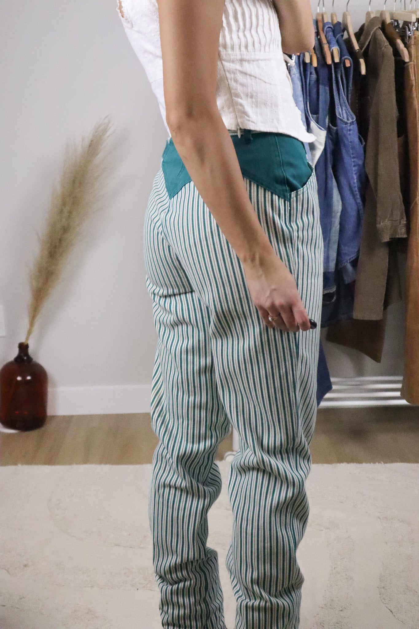 Vintage x Striped Western Jeans (XS)