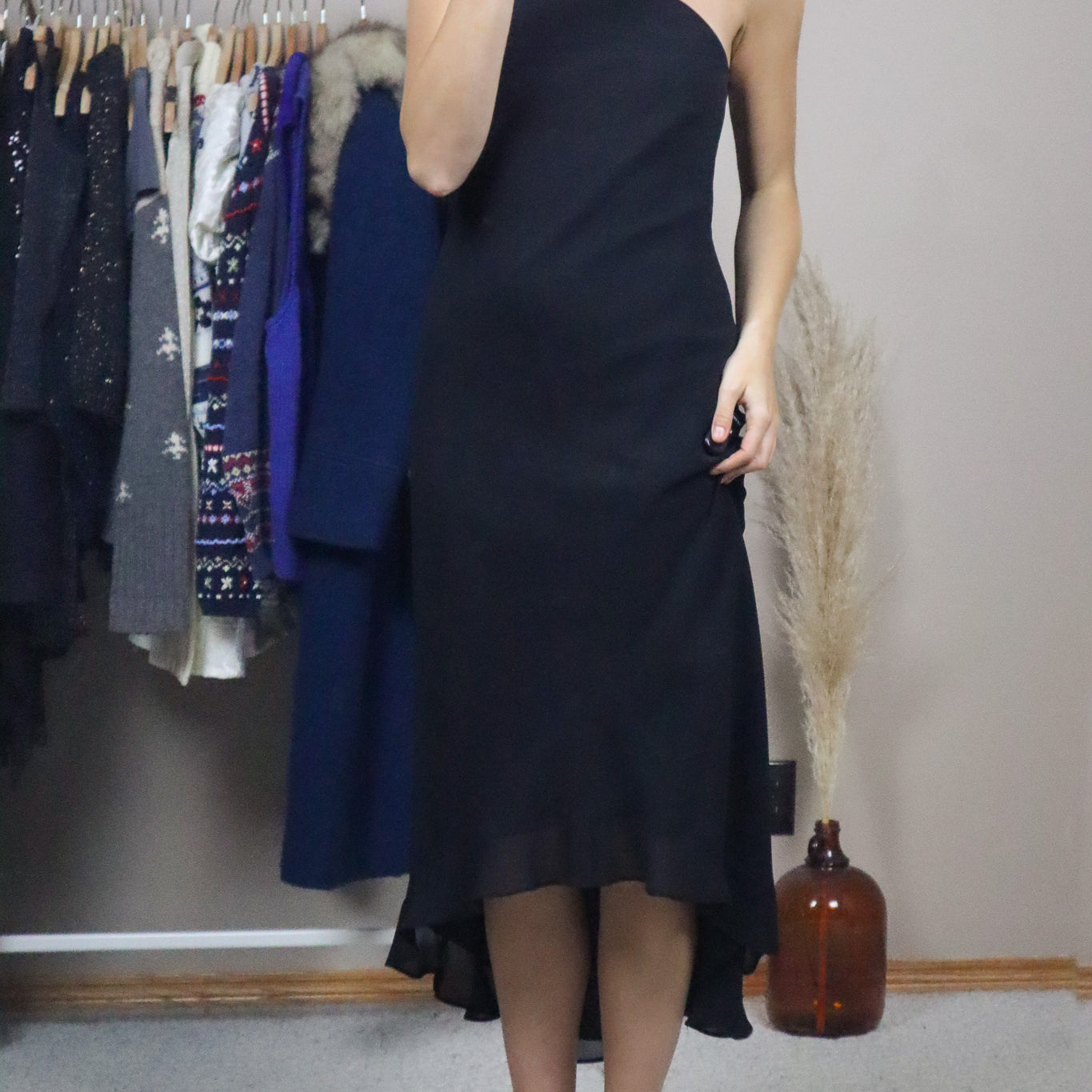 Made in Canada x Vintage x One Shoulder Maxi Dress (S)