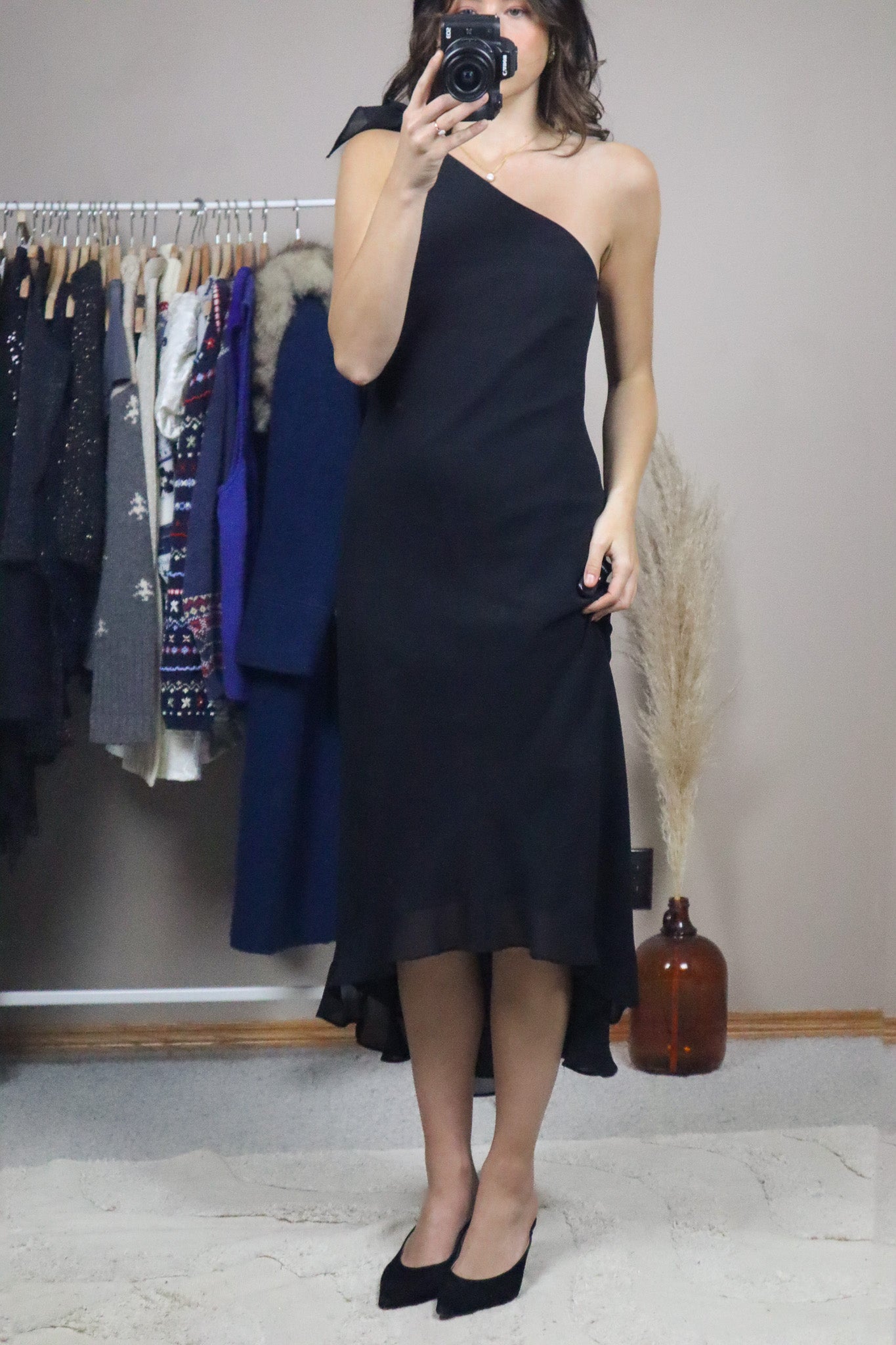 Made in Canada x Vintage x One Shoulder Maxi Dress (S)