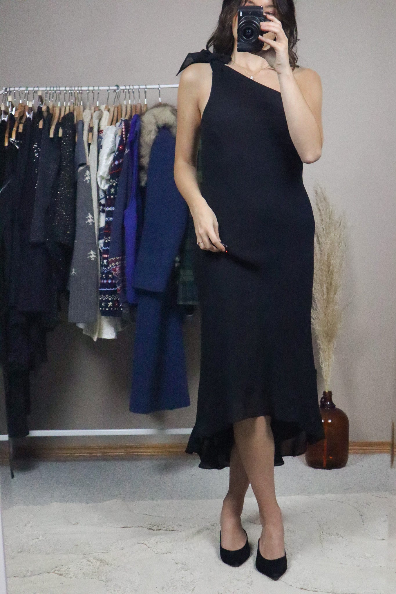 Made in Canada x Vintage x One Shoulder Maxi Dress (S)